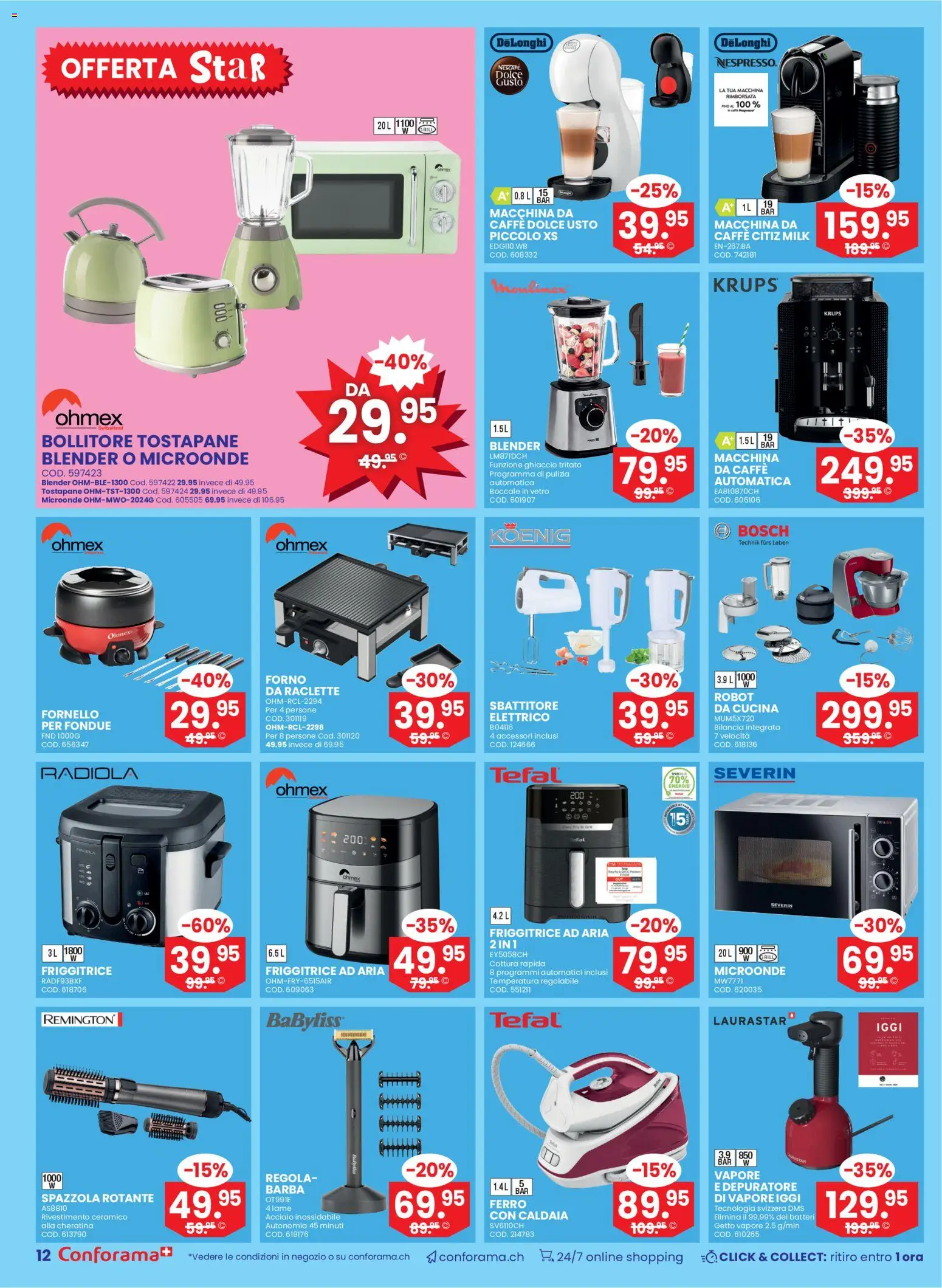 Conforama Aktionen Singles IT – gültig ab 05.11.2025 | Seite: 12 | Produkte: Krups, Raclette, Fondue, Bosch