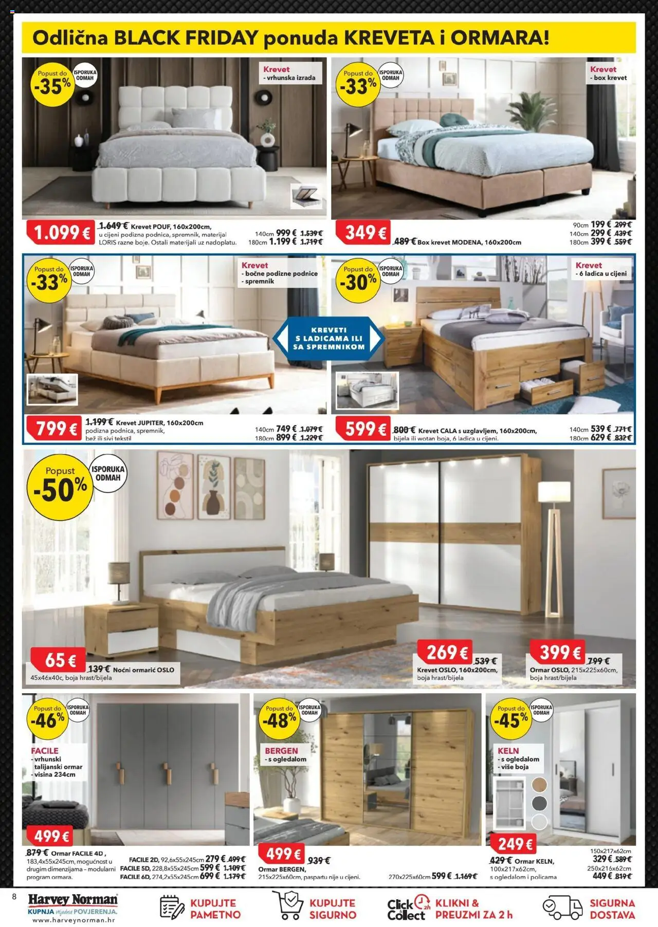 Harvey Norman katalog | vrijedi od 16.10.2025 | Stranica: 8 | Proizvodi: Krevet, Ormar, Noćni ormarić, Podnice