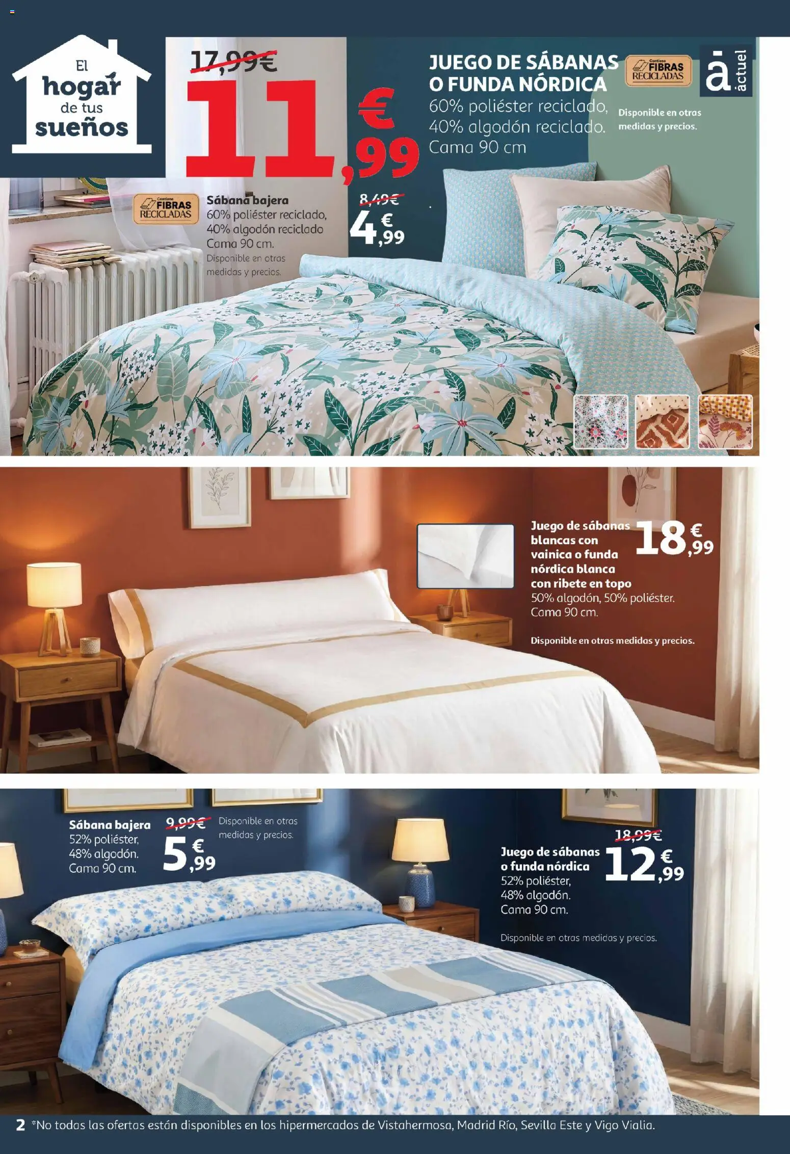 Alcampo -  Canarias │ válido desde el 09.01.2026 | Página: 2 | Productos: Juego de sábanas, Funda, Cama
