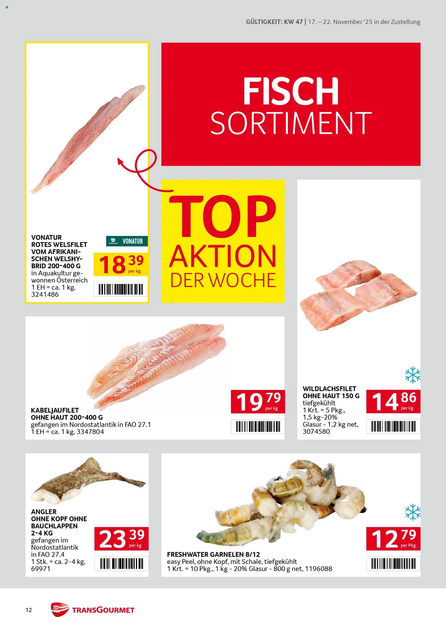 Transgourmet Zustellaktion gültig ab 17.11.2025 | Seite: 12 | Produkte: Fisch