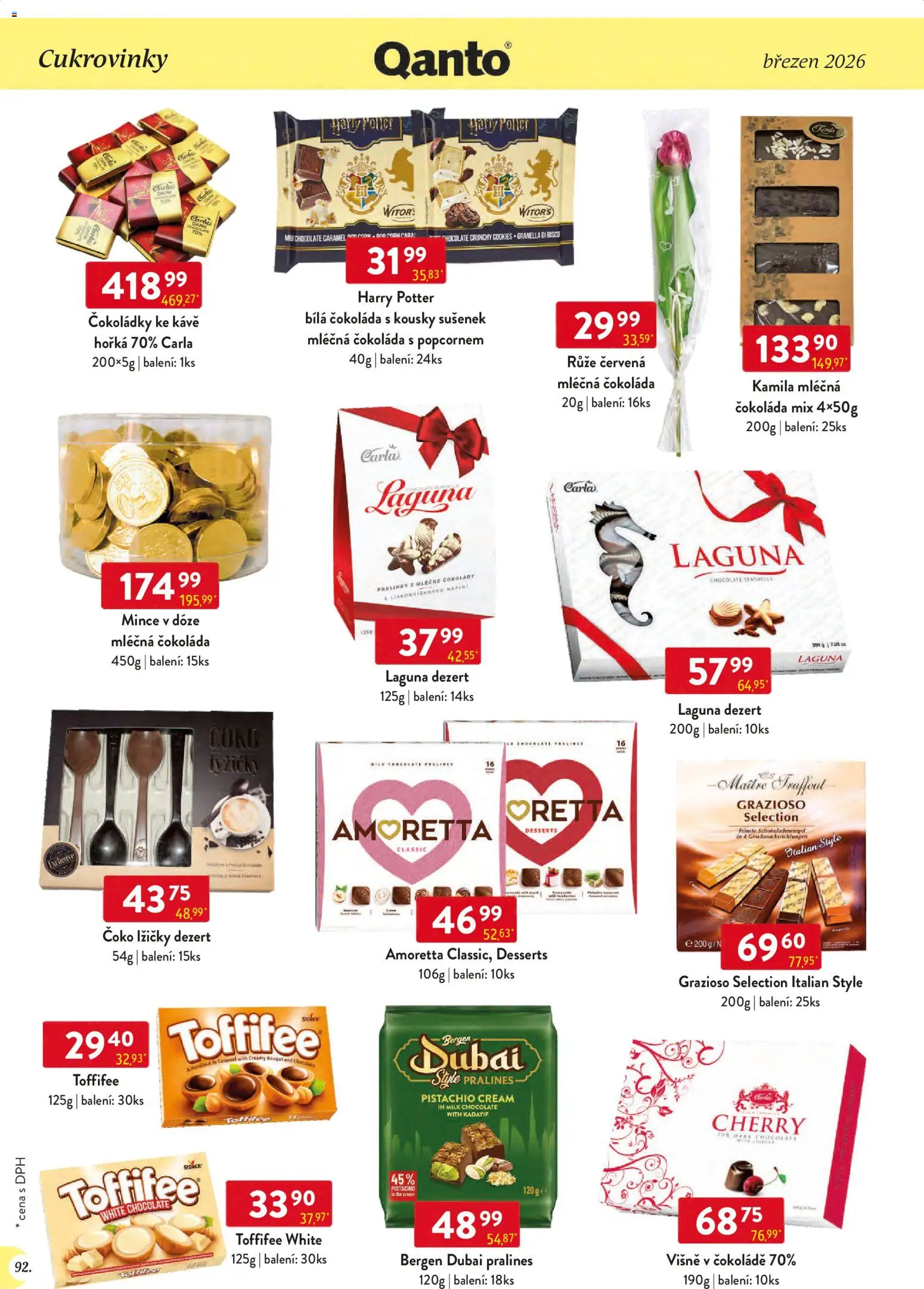 Astur & Qanto leták - Velkoobchod 03/2026 od 01.03.2026 | Strana: 92 | Produkty: Čokoláda, Harry Potter, Bílá čokoláda, Milk chocolate