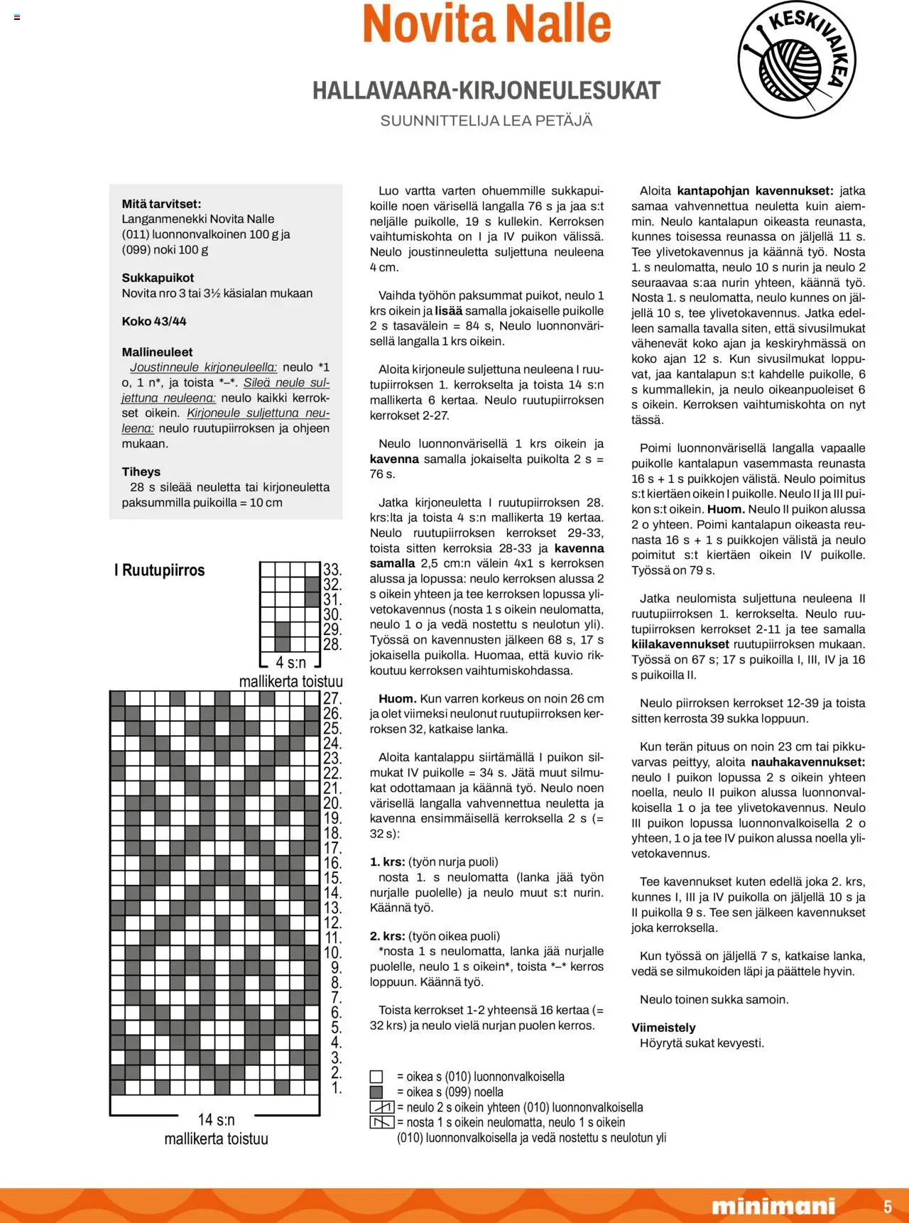 Minimani Novita – voimassa 01.09.2024 alkaen | Sivu: 5 | Tuotteet: Sukat, Tee, Neule