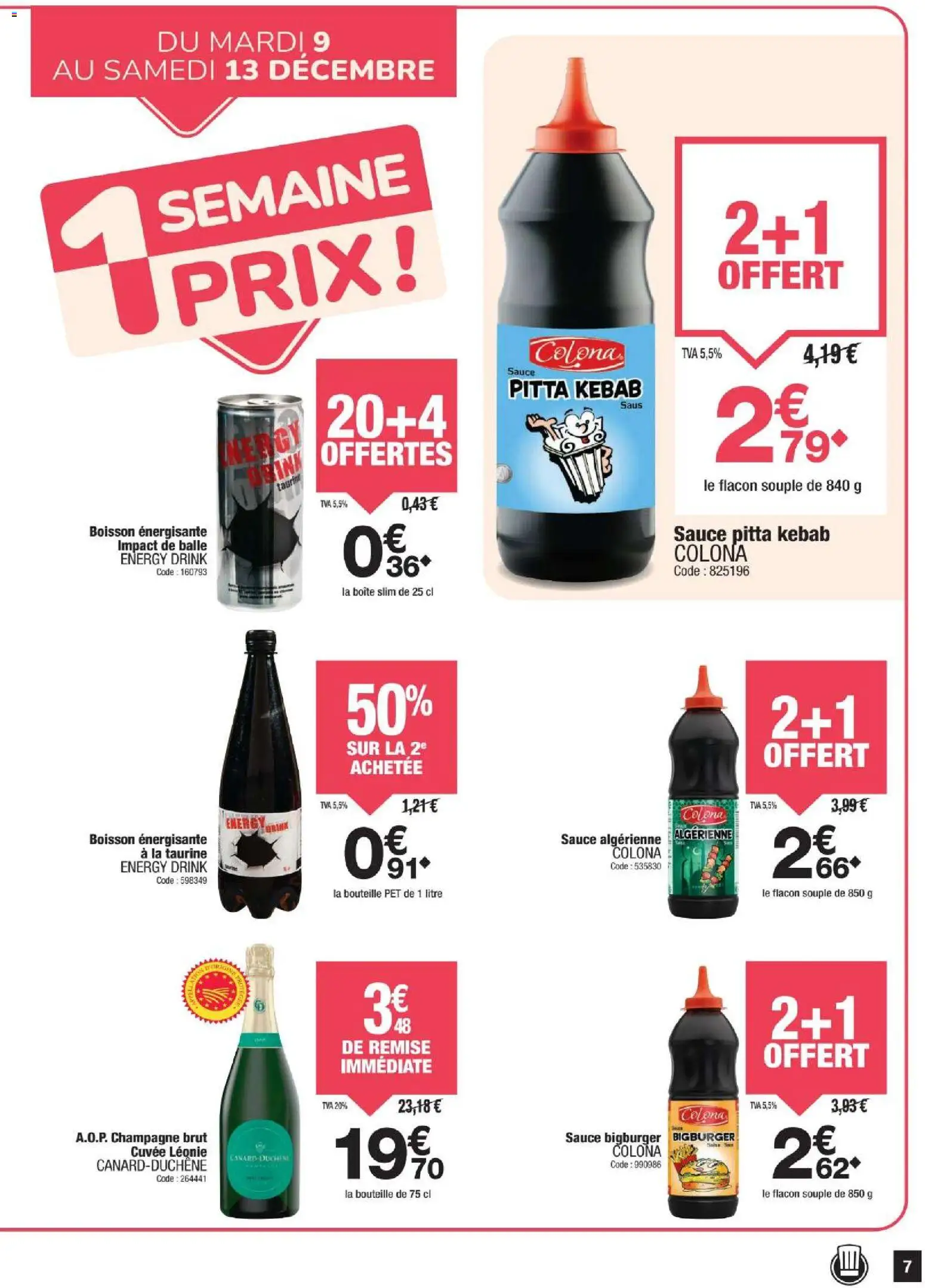 {H1} | Page: 7 | Produits: Champagne brut, Champagne, Boisson énergisante