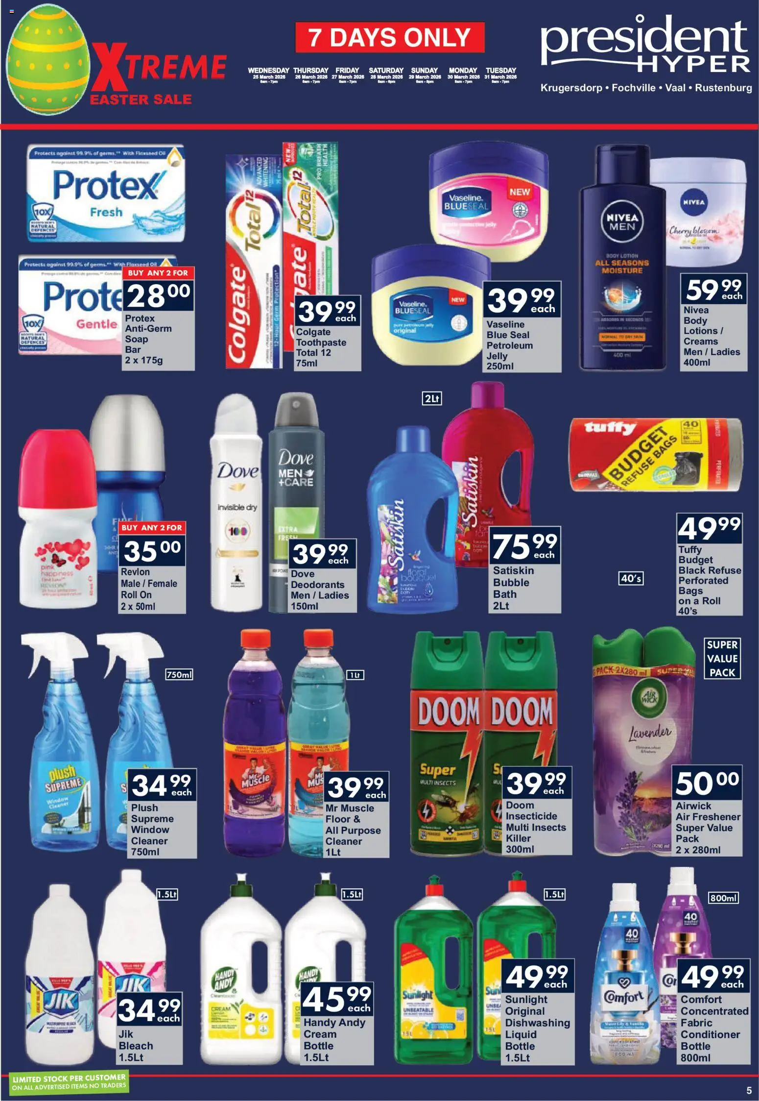 New President Hyper catalogue – valid from 25.03.2026 | Page: 5 | Products: Air freshener, Cream, Stock, Soap