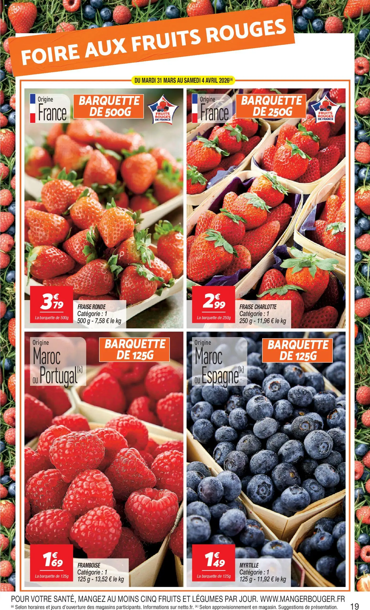 {H1} | Page: 19 | Produits: Fraise, Framboise