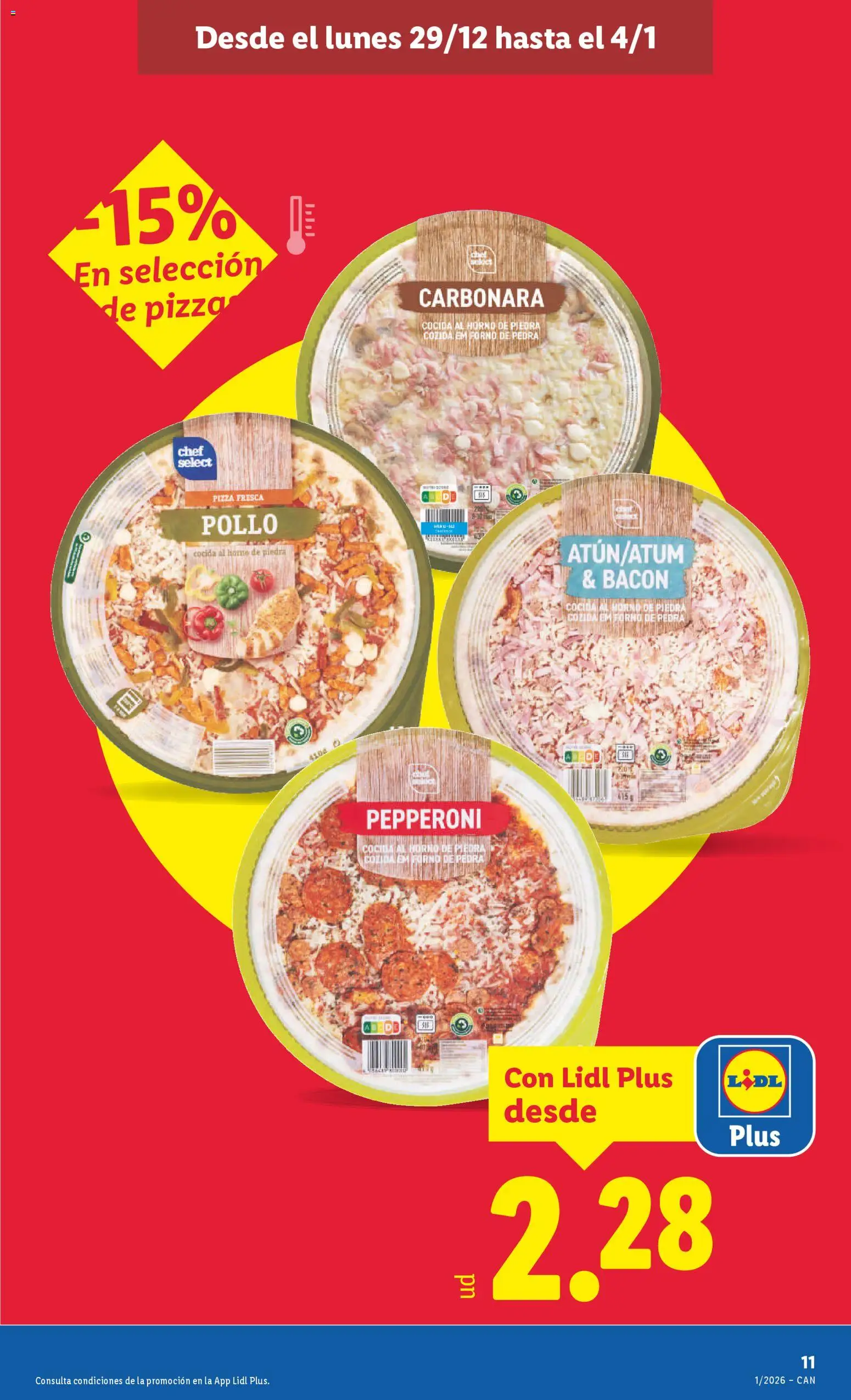 Lidl - Canarias │ válido desde el 29.12.2025 | Página: 11 | Productos: Pizza, Horno