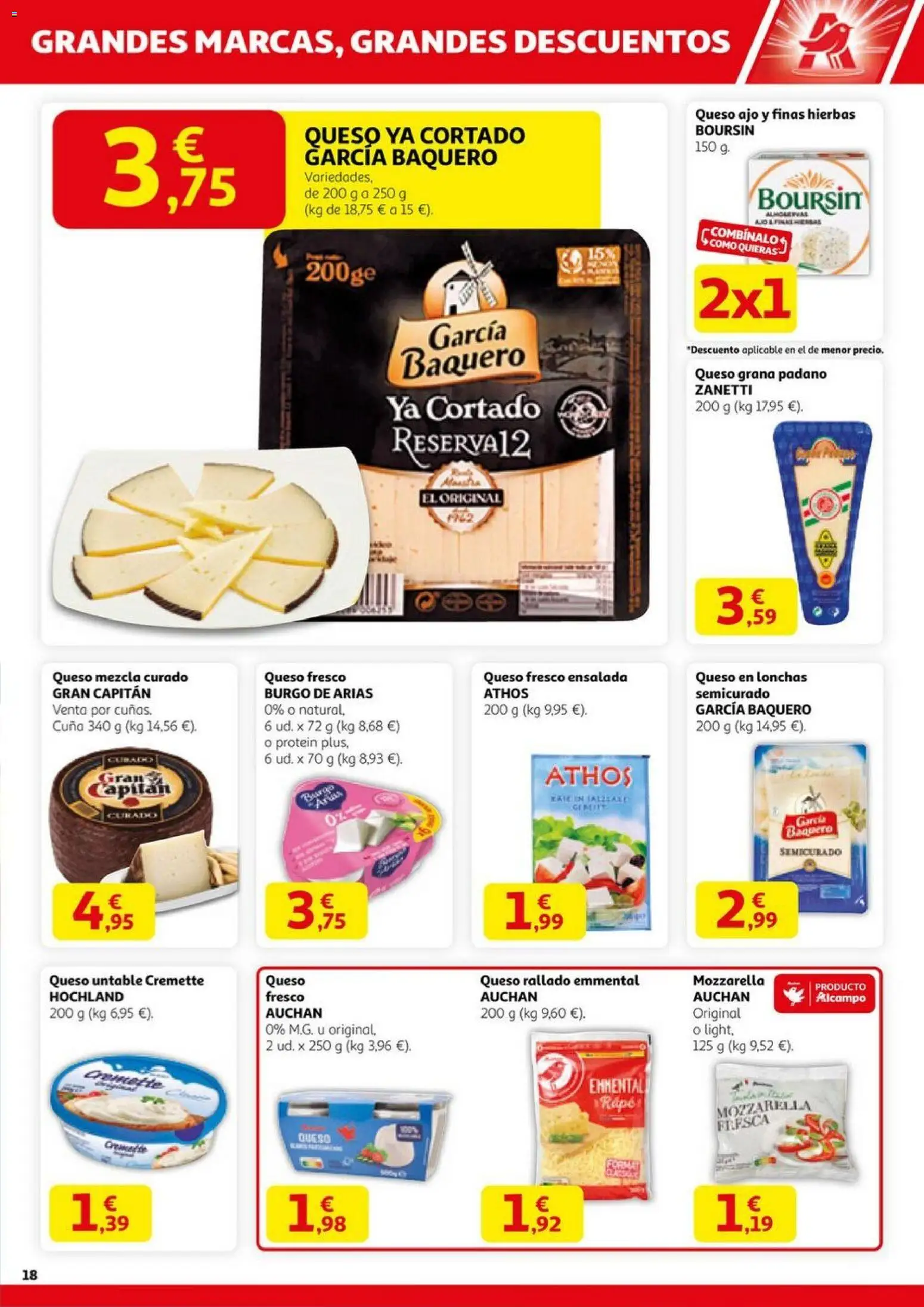 Alcampo - HP Nacional  │ válido desde el 23.10.2025 | Página: 18 | Productos: Queso fresco, Queso rallado, Ensalada, Cuna