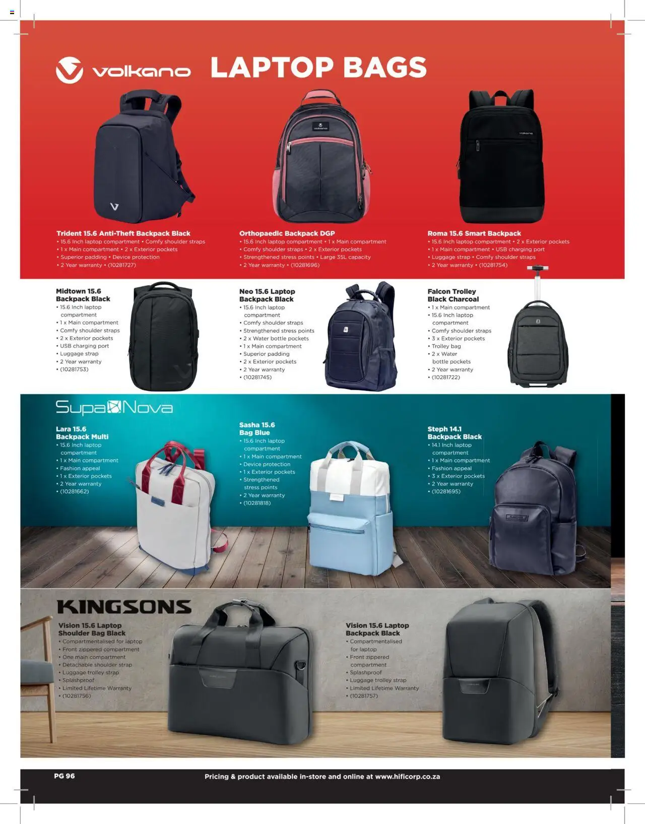 New HiFi Corp catalogue – valid from 12.02.2024 | Page: 96 | Products: Bag, USB, Laptop, Water