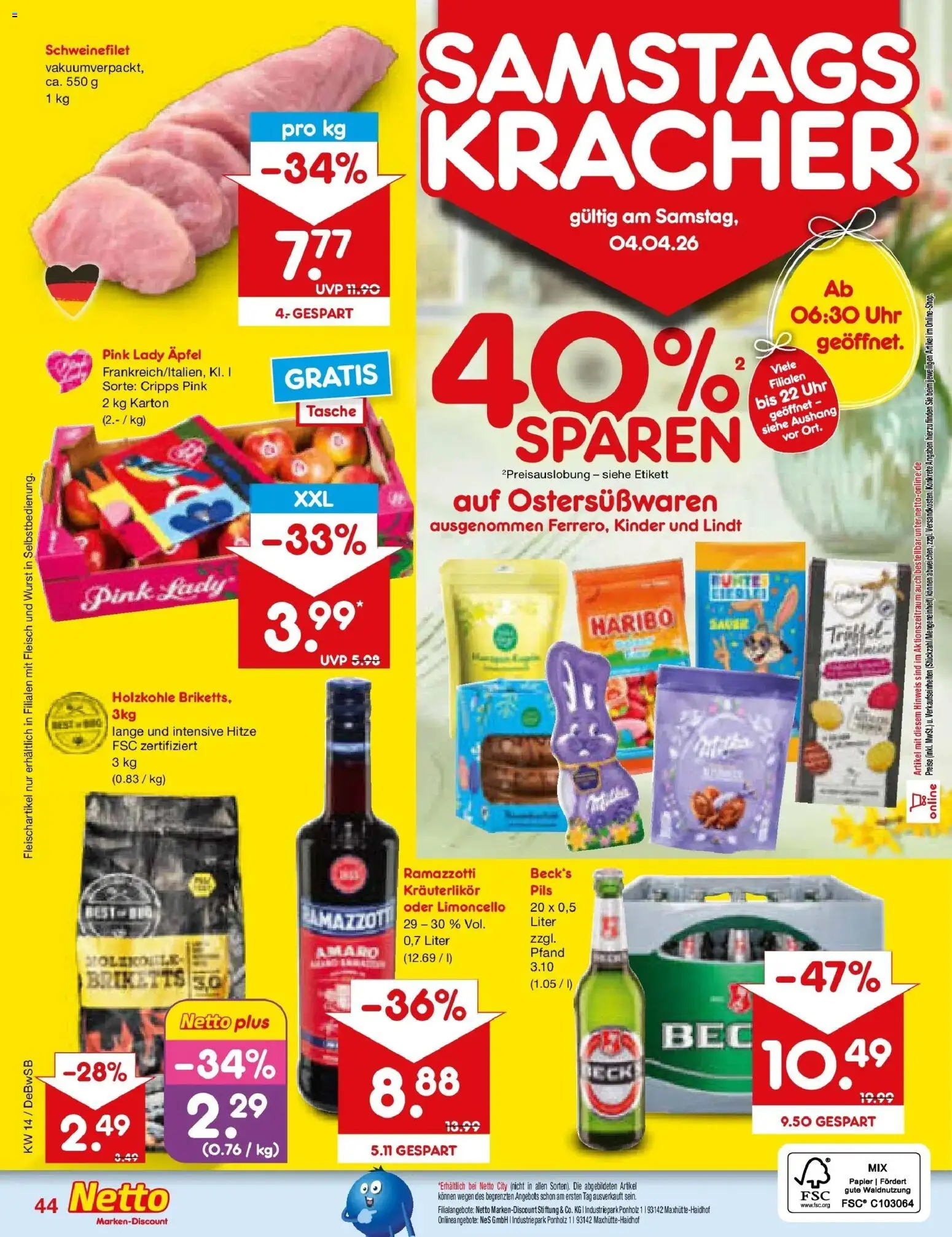 Netto Marken-Discount Prospekt Waiblingen-Bittenfeld	 – gültig ab 30.03.2026 | Seite: 58 | Produkte: Tasche, Schweinefilet, Wurst, Ramazzotti