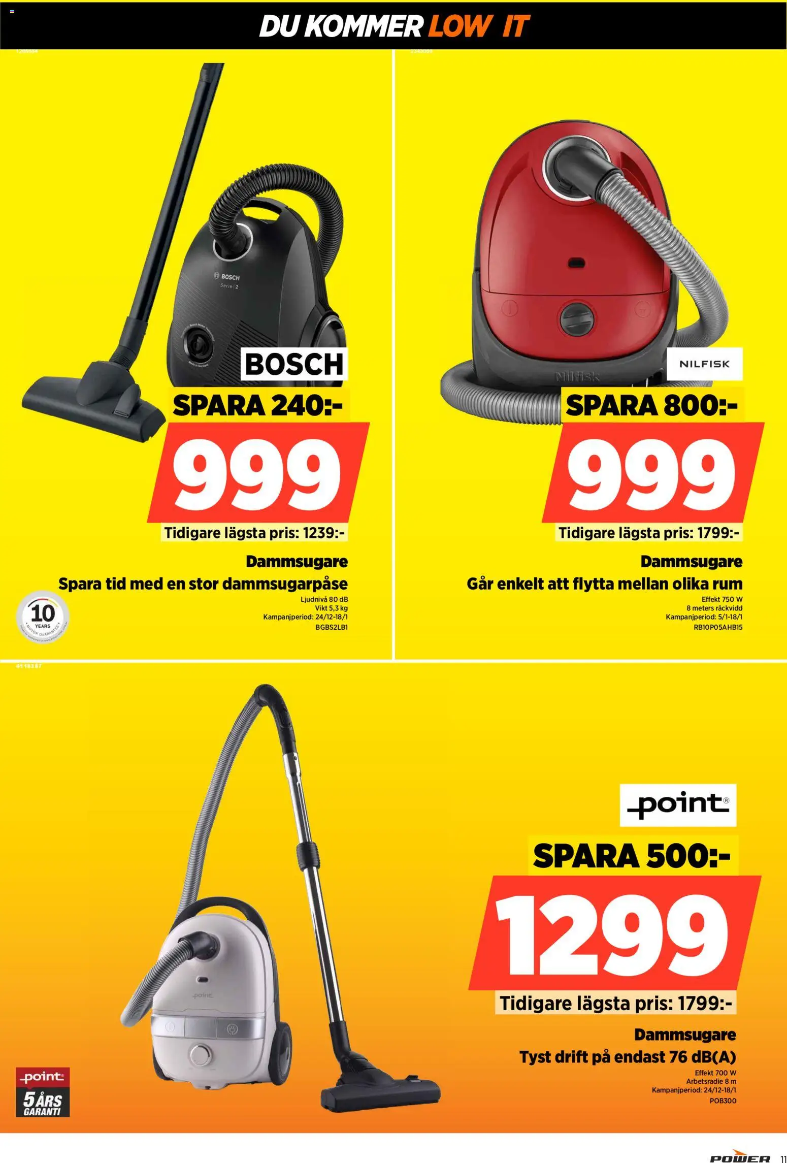 Power reklamblad aktuell från 12.01.2026 | Sida: 11 | Produkter: Dammsugare