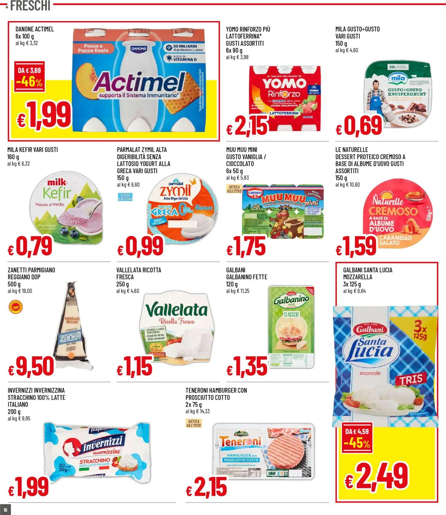 Volantino Galassia del 02.03.2026 | Pagina: 10 | Prodotti: Mozzarella, Prosciutto, Ricotta, Parmigiano reggiano