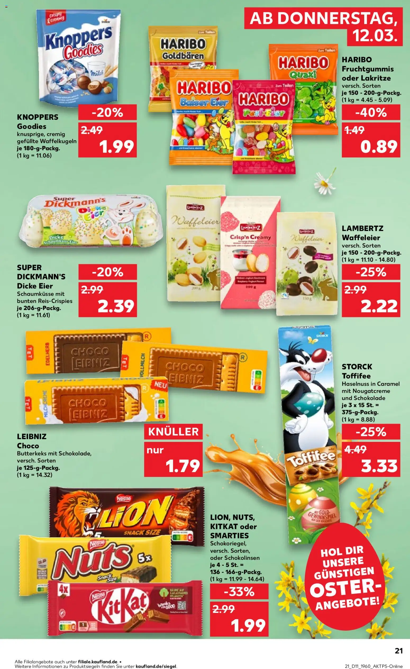 Kaufland Prospekt Berlin	 – gültig ab 12.03.2026 | Seite: 21 | Produkte: Eier, Schokolade, Smarties, Knoppers