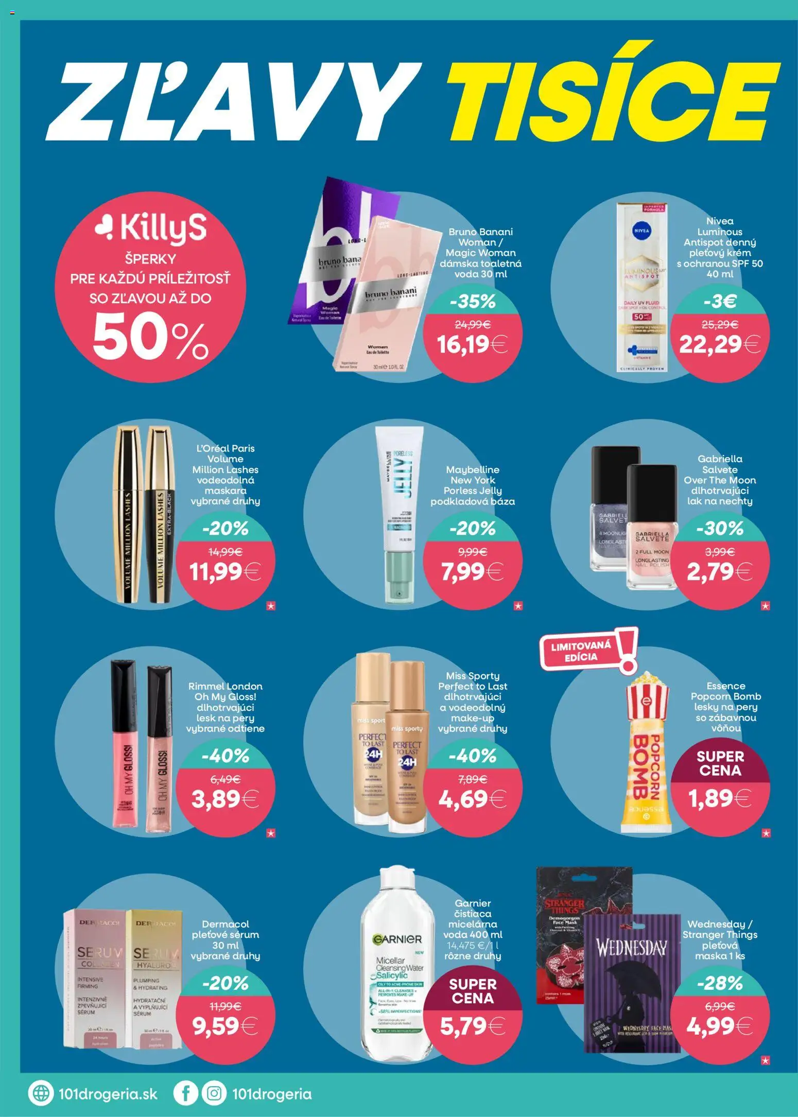 Nové 101 drogerie akcie – leták je platný od 08.04.2026 | Strana: 2 | Produkty: Nivea, Lesk na pery, Maska, Voda