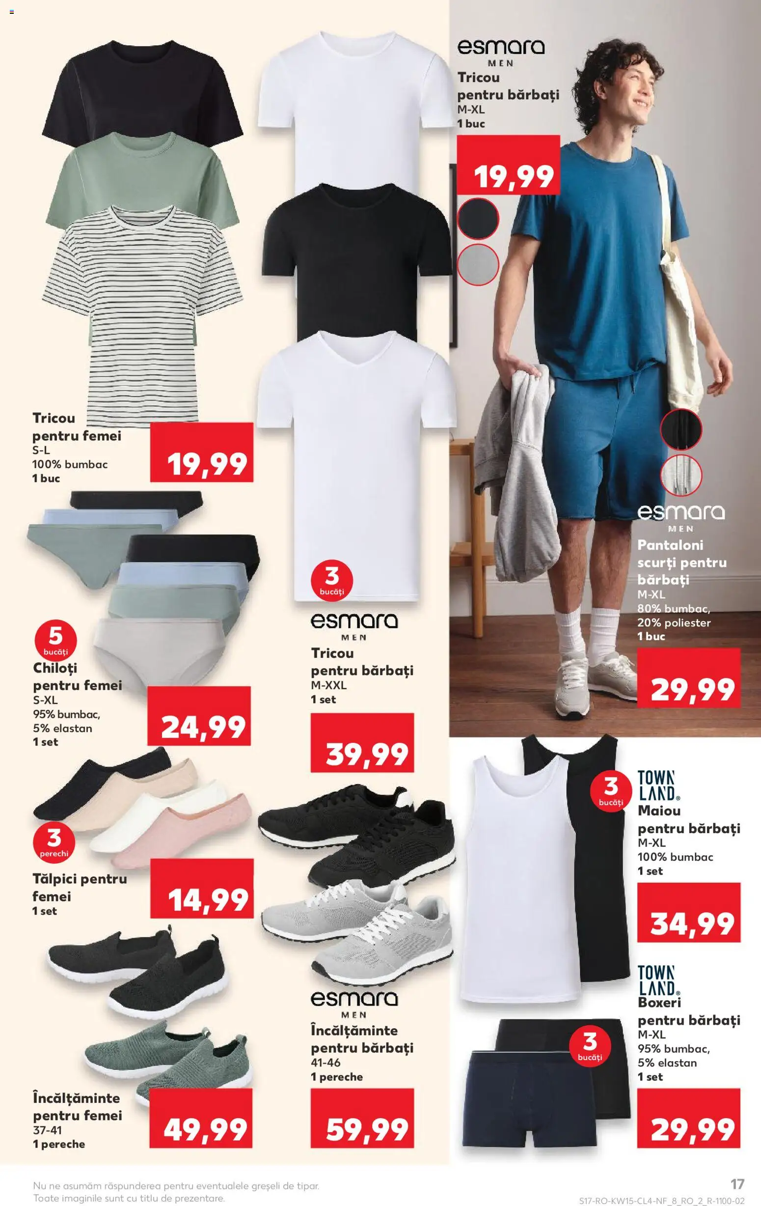 Noul catalog Kaufland – valabil de la 08.04.2026 | Pagină: 17 | Produse: Top, Kestane, Pantaloni scurți, Chiloți