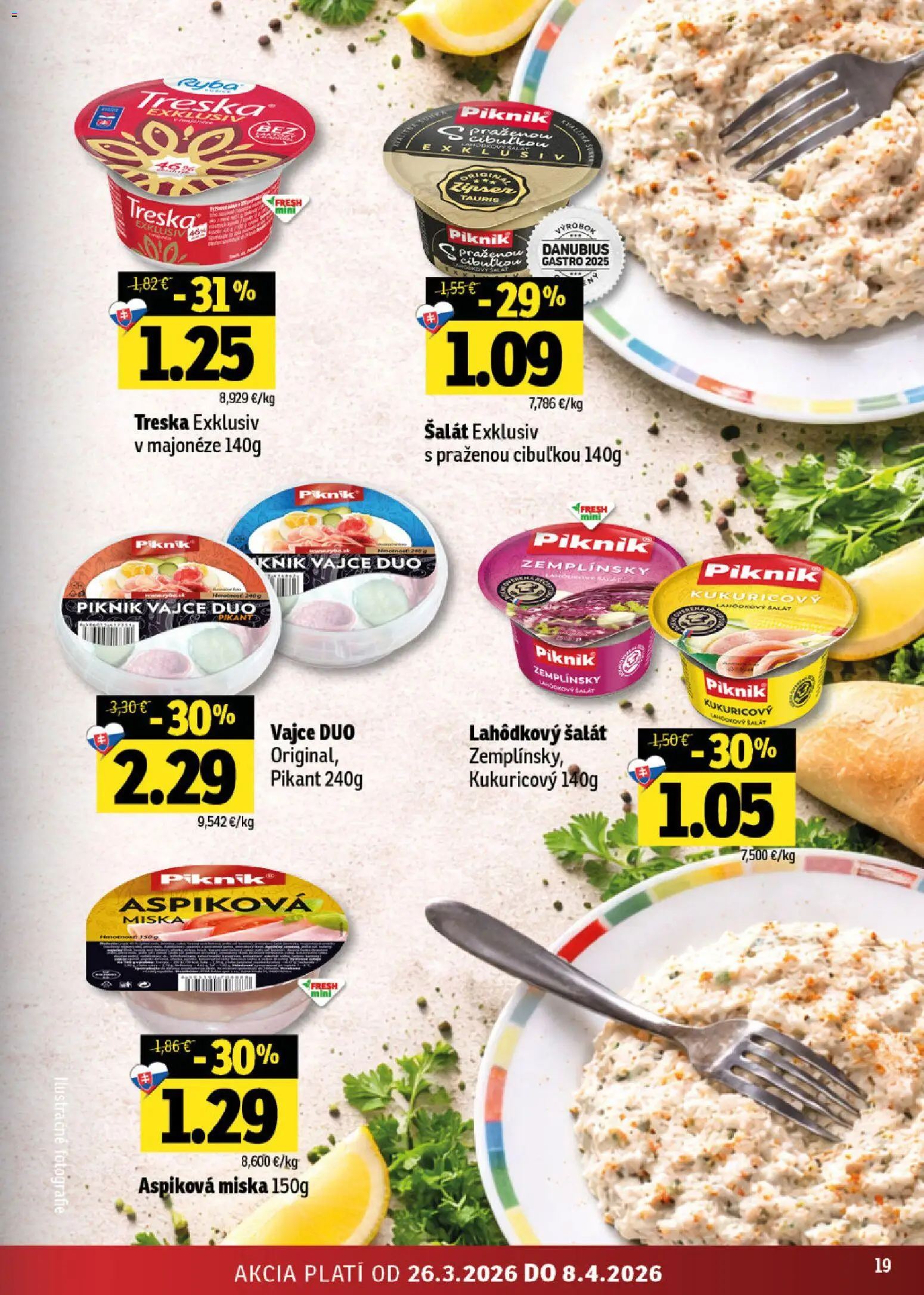 Nové Fresh akcie – leták je platný od 26.03.2026 | Strana: 19 | Produkty: Šalát, Treska