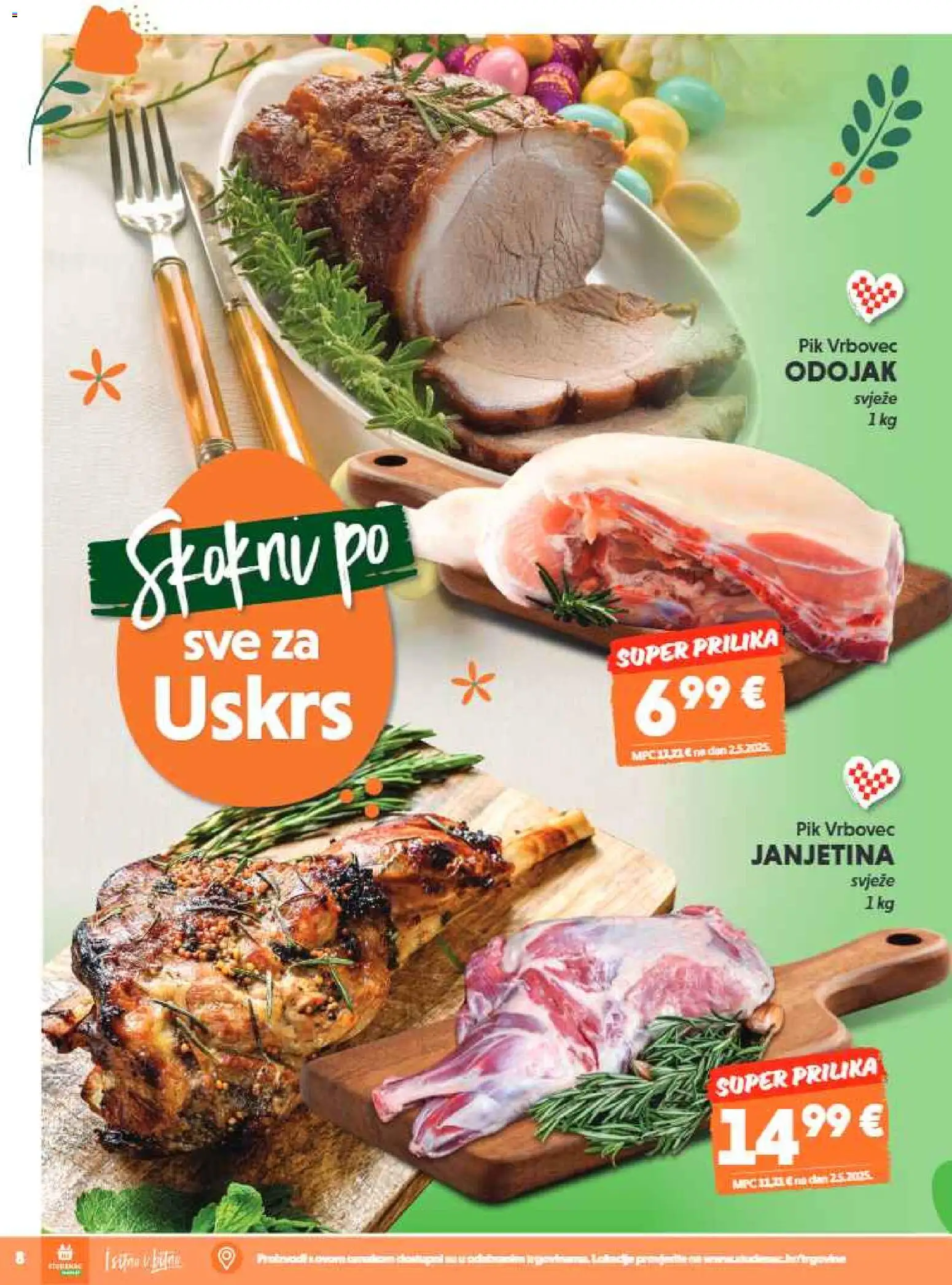 Studenac katalog | vrijedi od 25.03.2026 | Stranica: 8 | Proizvodi: Janjetina, Odojak, Pik Vrbovec