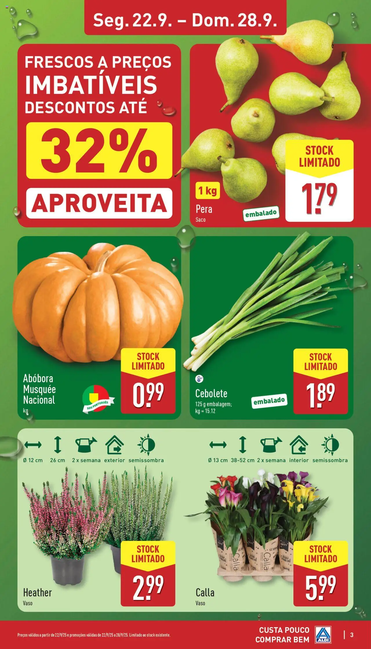 Aldi folheto │ válido de 22.09.2025 | Página: 3 | Produtos: Vaso, Abóbora