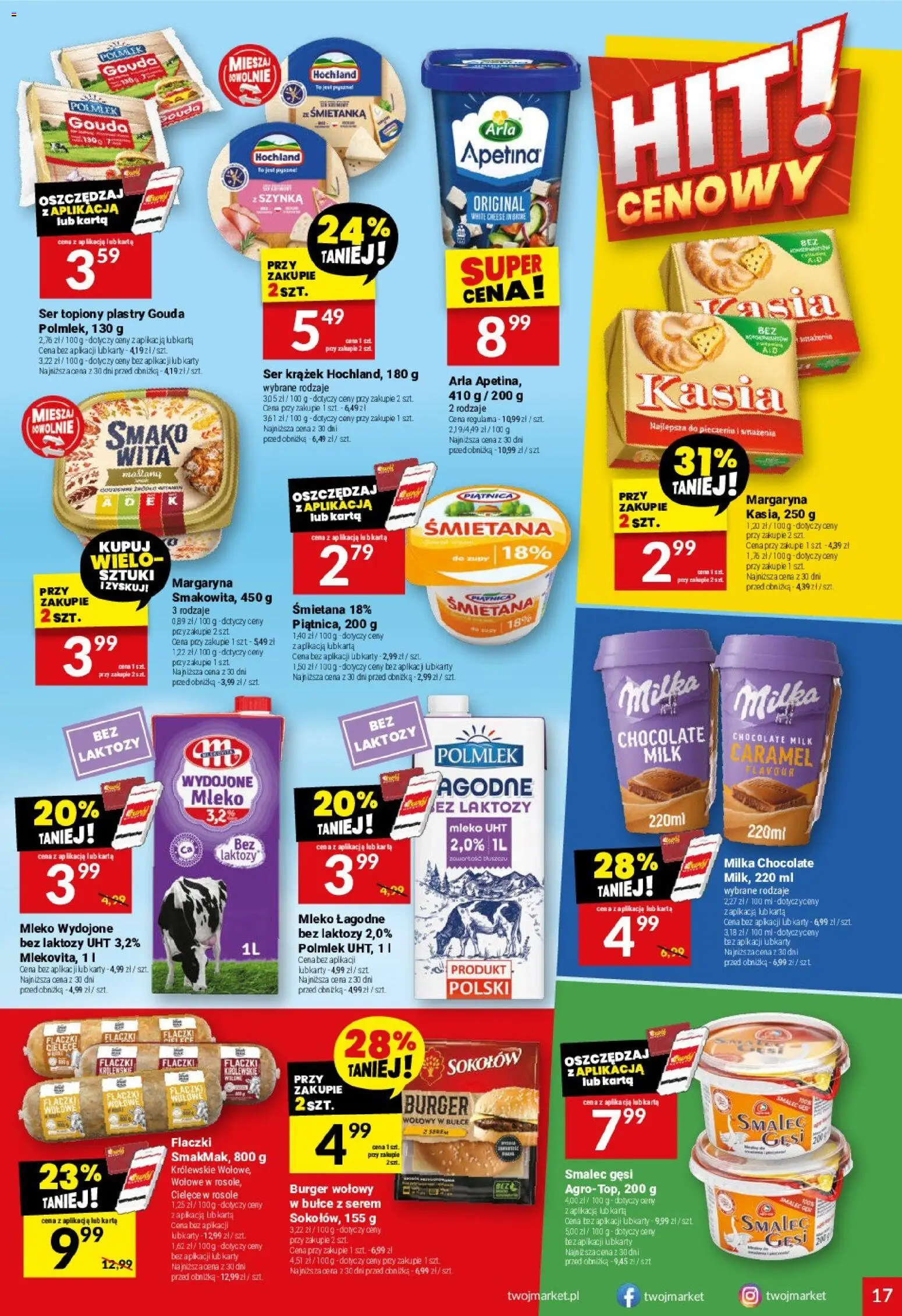 Twój Market Gazetka od 05.11.2025 | Strona: 17 | Produkty: Karta, Ser topiony, Burger wołowy, Ser