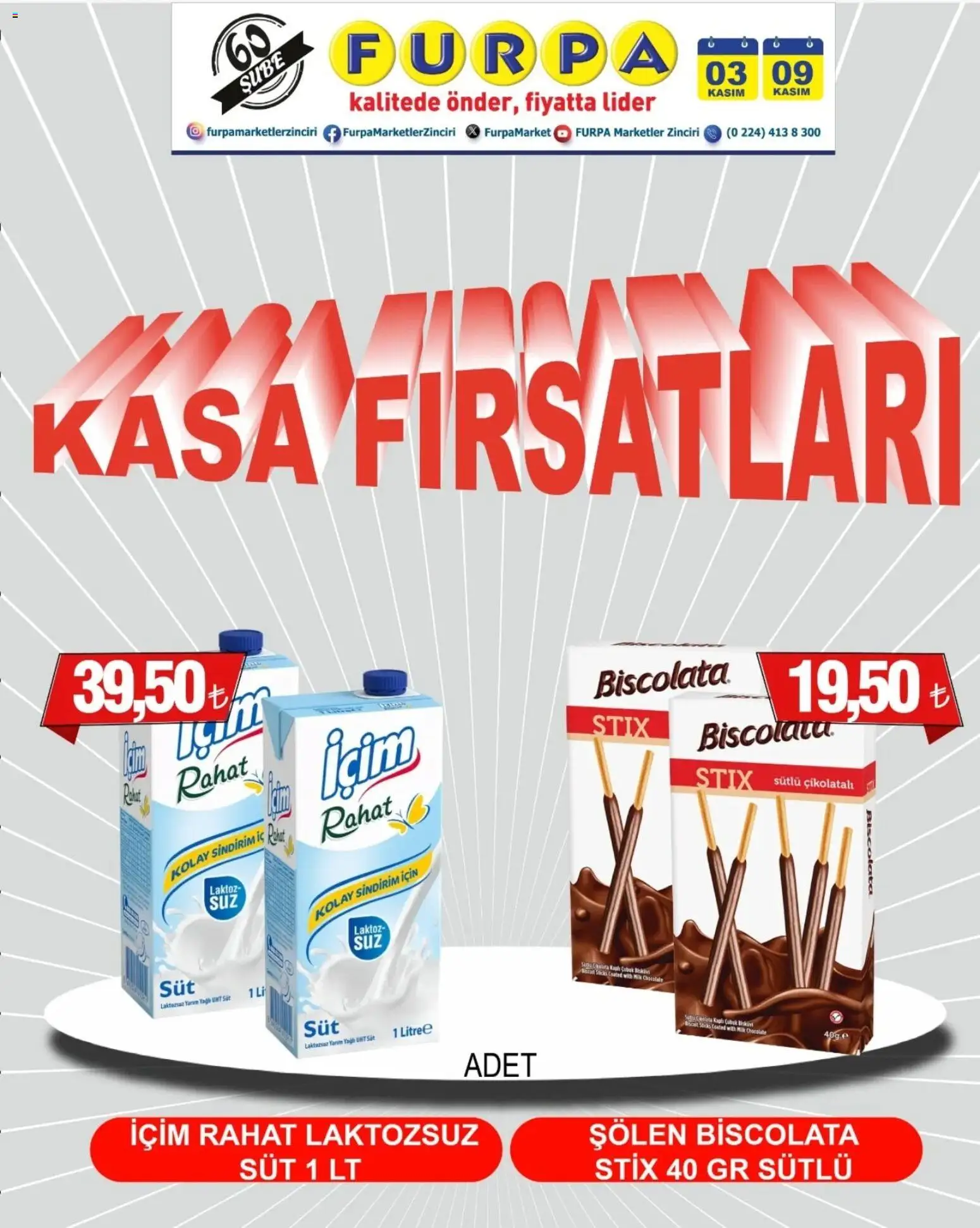 Furpa Kasa Fırsatları - 03.11.2025 tarihinden itibaren geçerlidir | Sayfa: 1 | Ürünler: Süt, Kasa