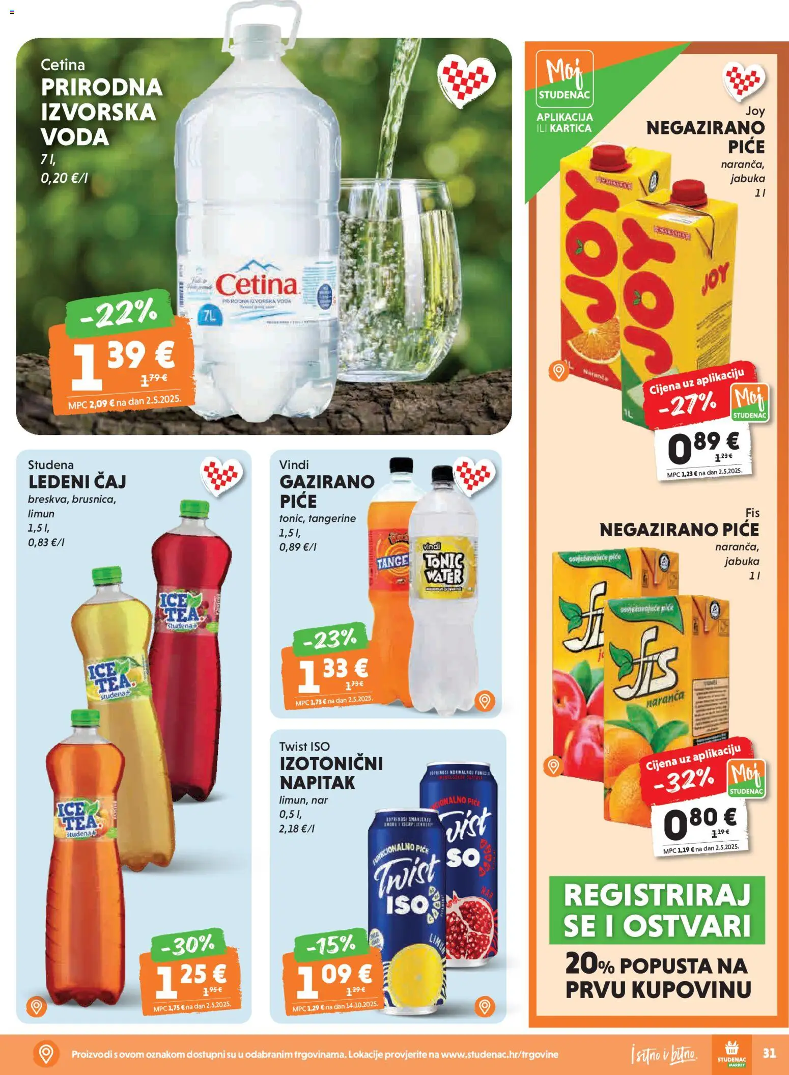 Studenac katalog | vrijedi od 29.04.2026 | Stranica: 31 | Proizvodi: Ledeni čaj, Tonic, Limun, Jabuka