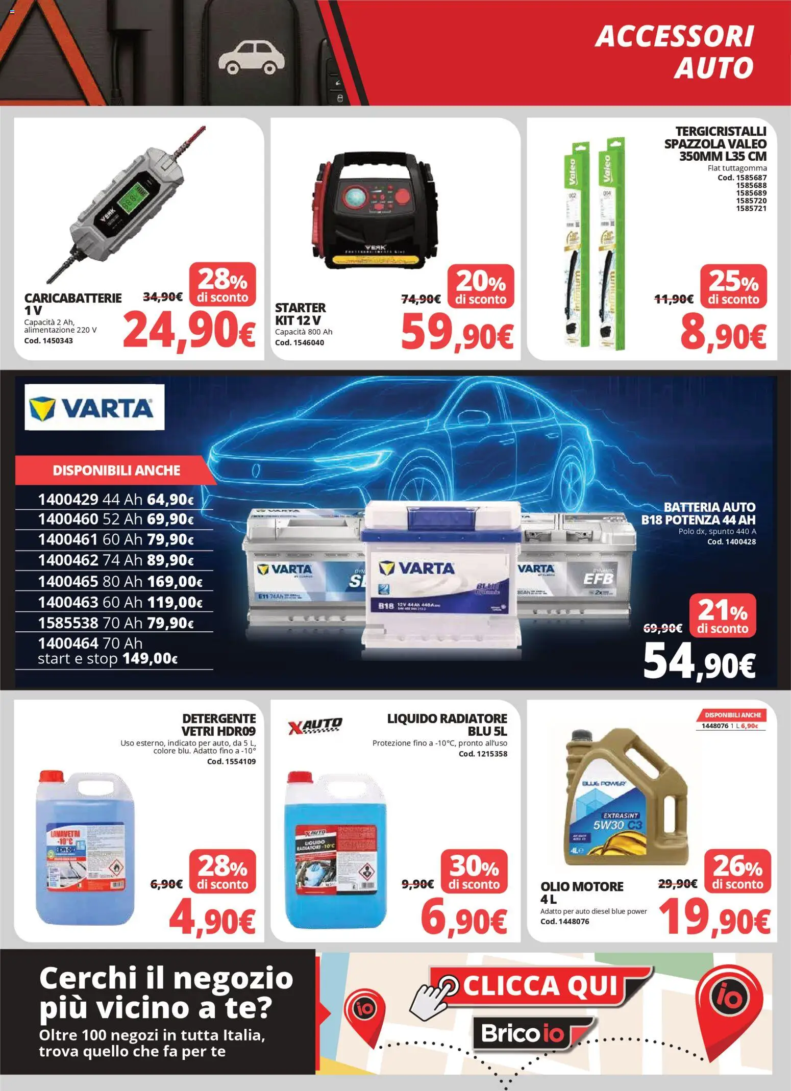 Volantino Brico io del 08.01.2026 | Pagina: 10 | Prodotti: Spazzola, Olio, Polo, Batteria