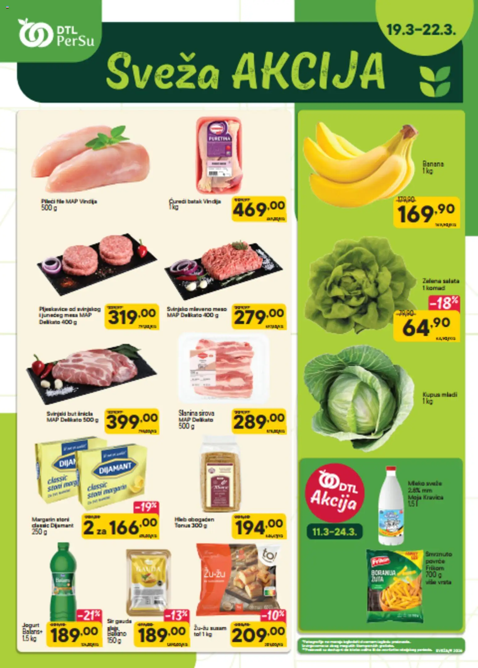 PerSu katalog - važi od 19.03.2026 | Strana: 1 | Proizvode: Pljeskavice, Salata, Ćureći batak, Kupus