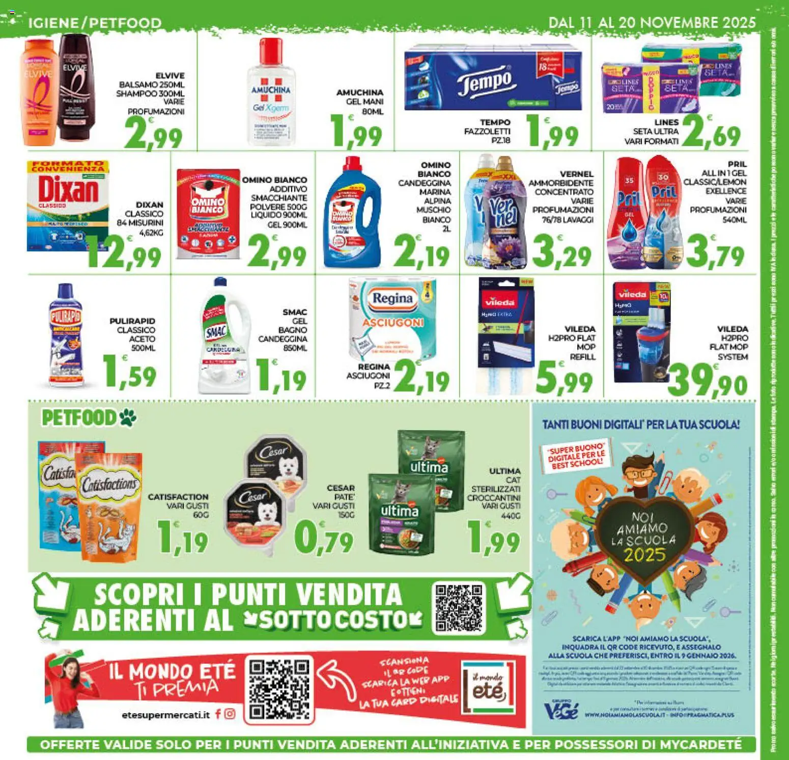 Volantino Eté del 11.11.2025 | Pagina: 12 | Prodotti: Shampoo, Candeggina, Fazzoletti, Bagno