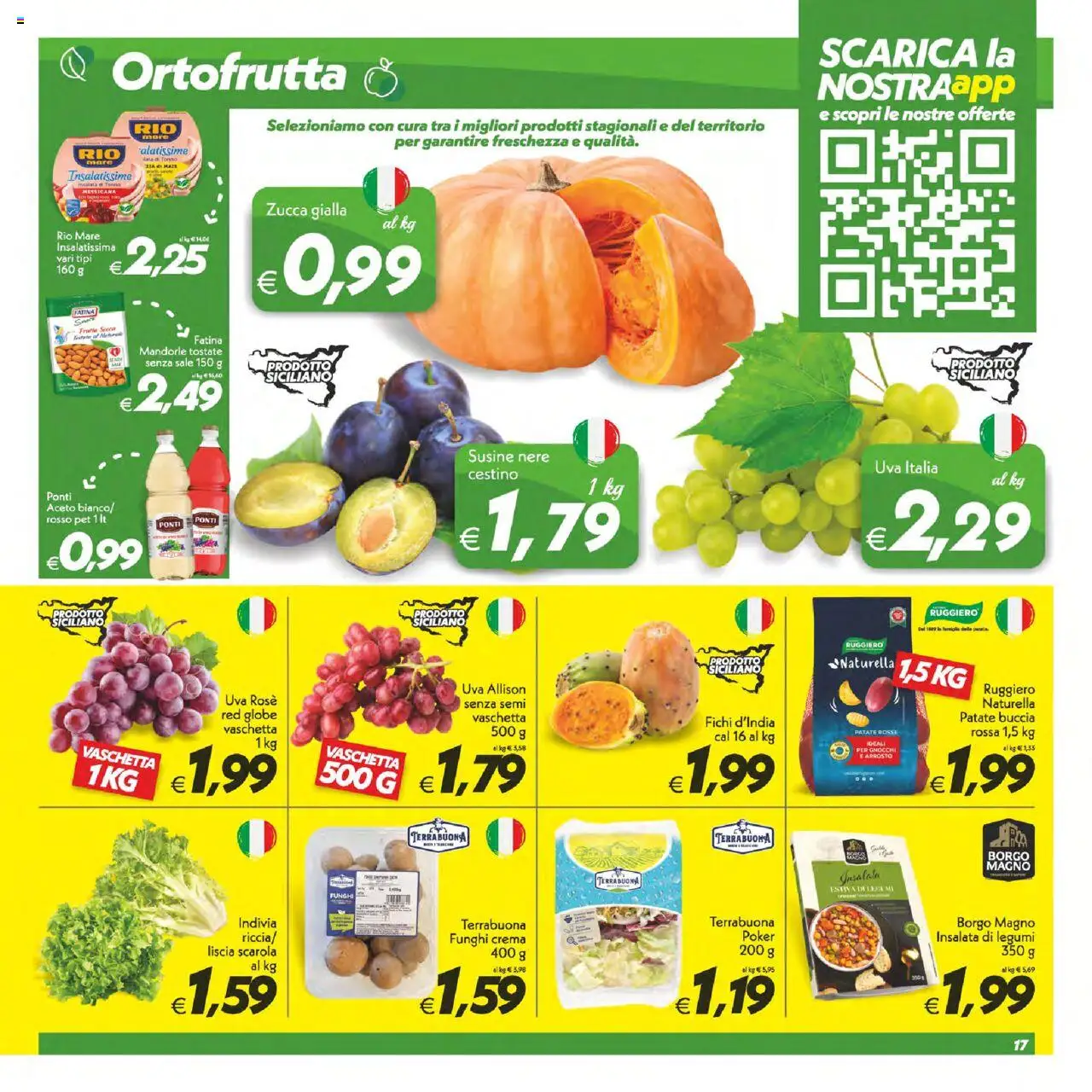 Volantino SuperConveniente del 12.09.2025 | Pagina: 17 | Prodotti: Legumi, Uva, Aceto, Indivia