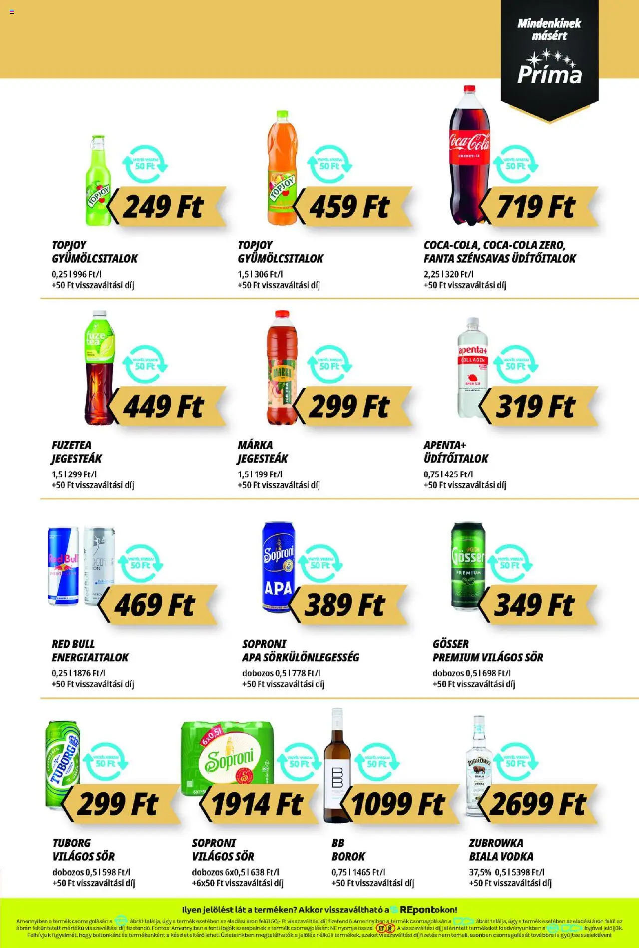 CBA Príma akciós ujság - amely érvényes a következő dátumtól: 16.10.2025 | Oldal: 9 | Termékek: Fanta, Ice tea, Gösser, Sör