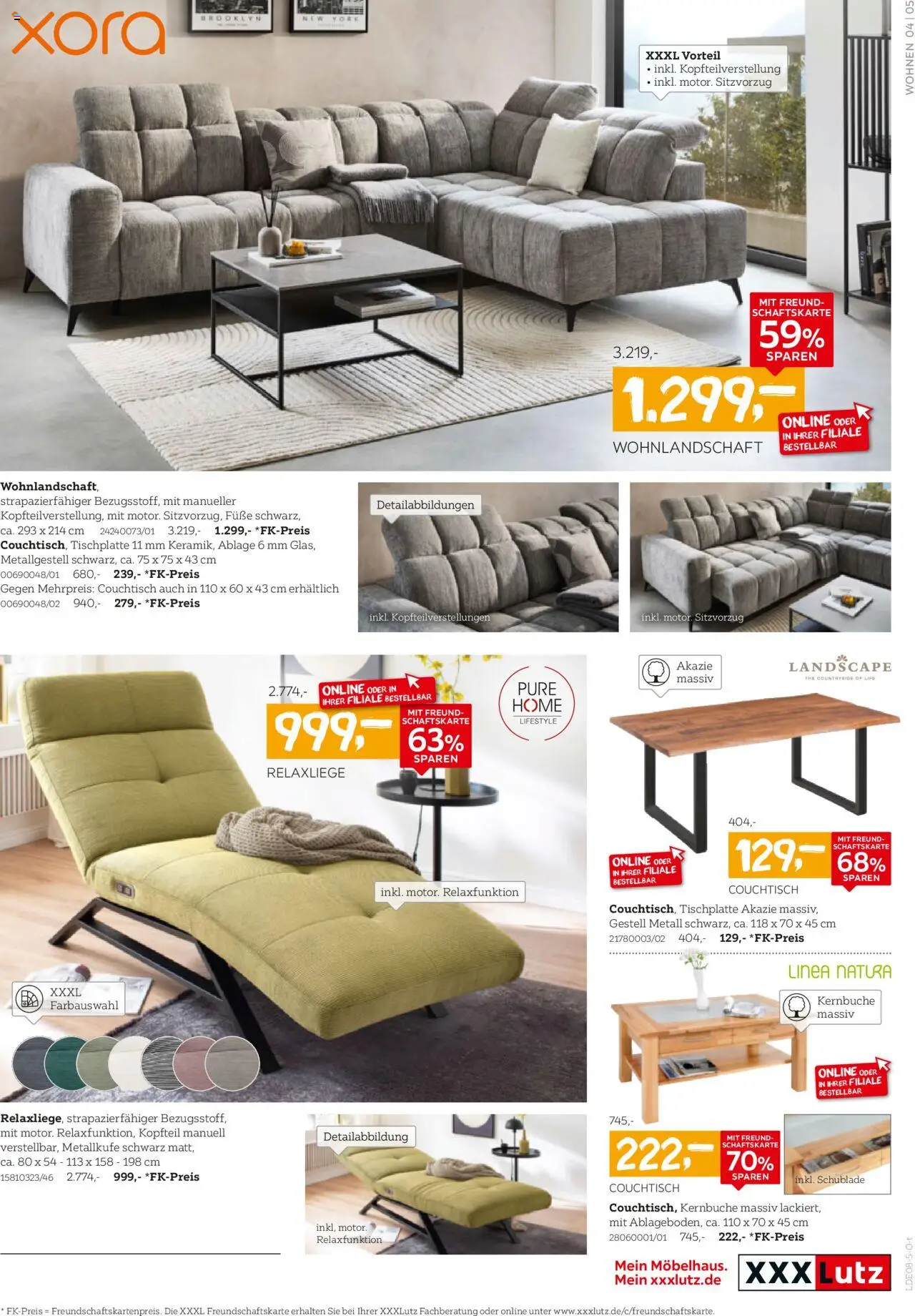 XXXL Lutz Wohnen-Preishits! - gültig ab dem 04.08.2025 | Seite: 5 | Produkte: Wohnlandschaft, Relaxliege, Couchtisch