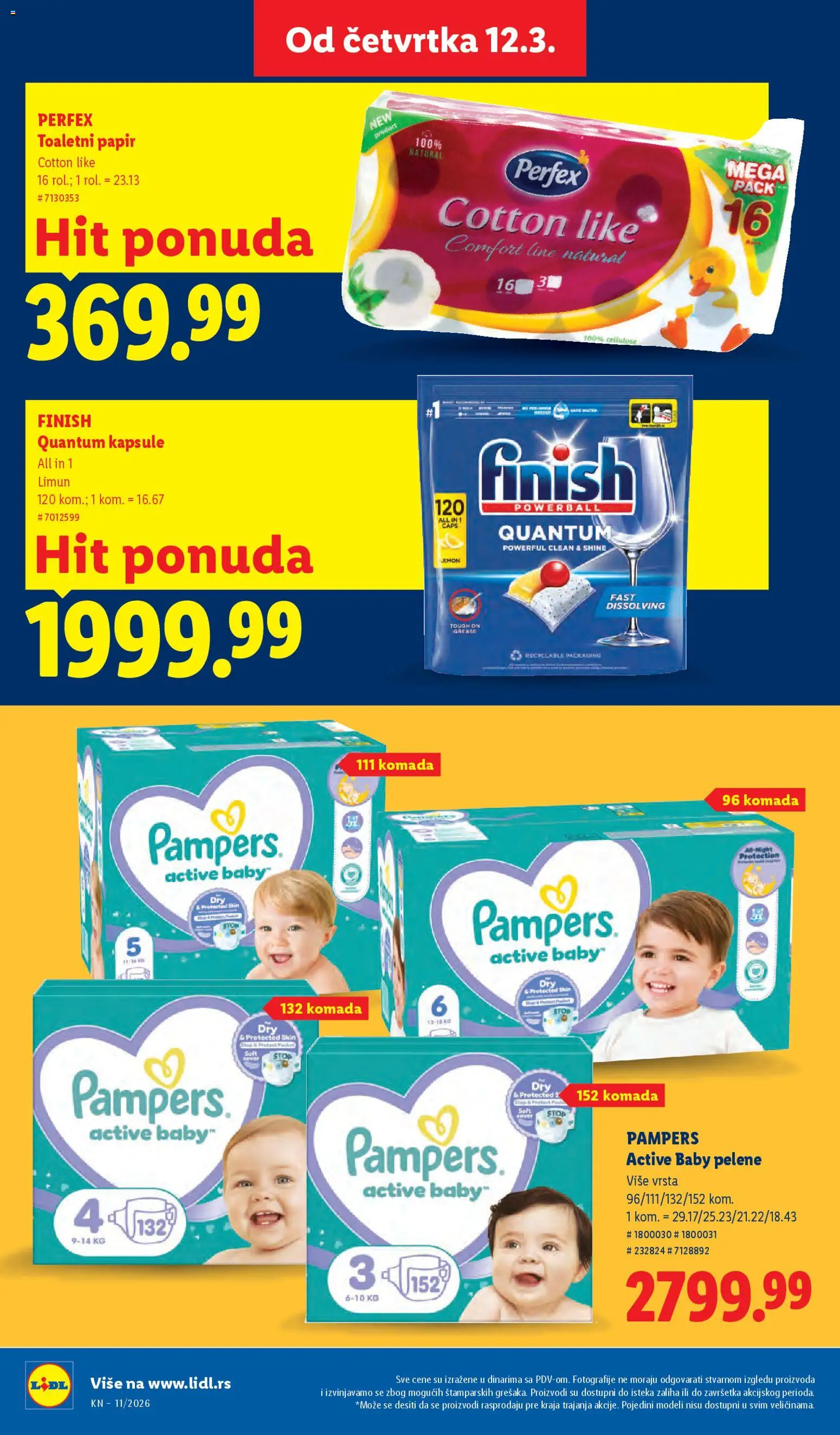Lidl katalog - važi od 12.03.2026 | Strana: 34 | Proizvode: Pampers, Kapsule, Finish, Limun