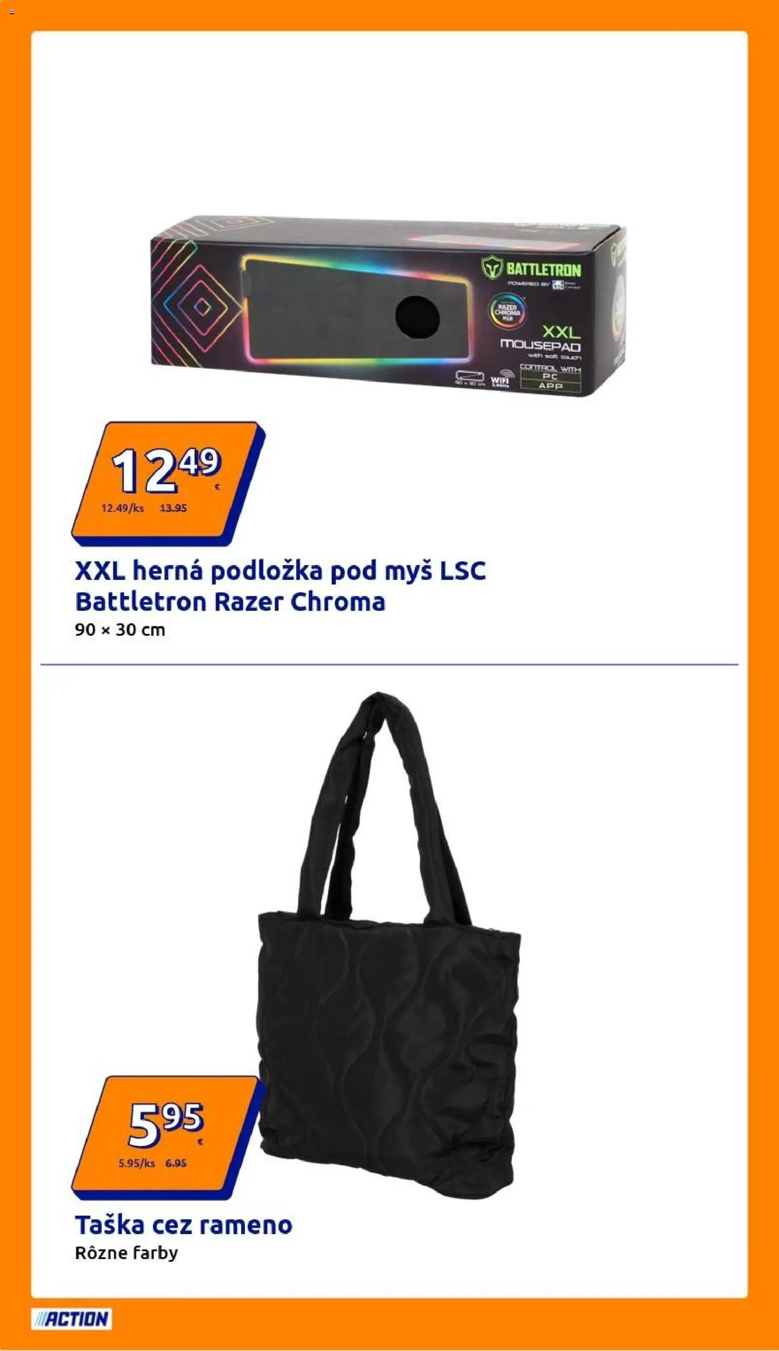 Nové Action akcie – leták je platný od 29.10.2025 | Strana: 8 | Produkty: Myš, Taška