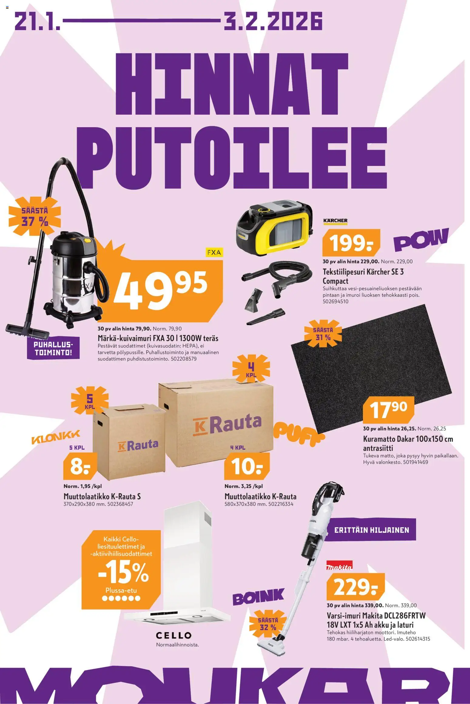 K-Rauta tarjoukset – voimassa 21.01.2026 alkaen | Sivu: 6 | Tuotteet: Akku, Laturi