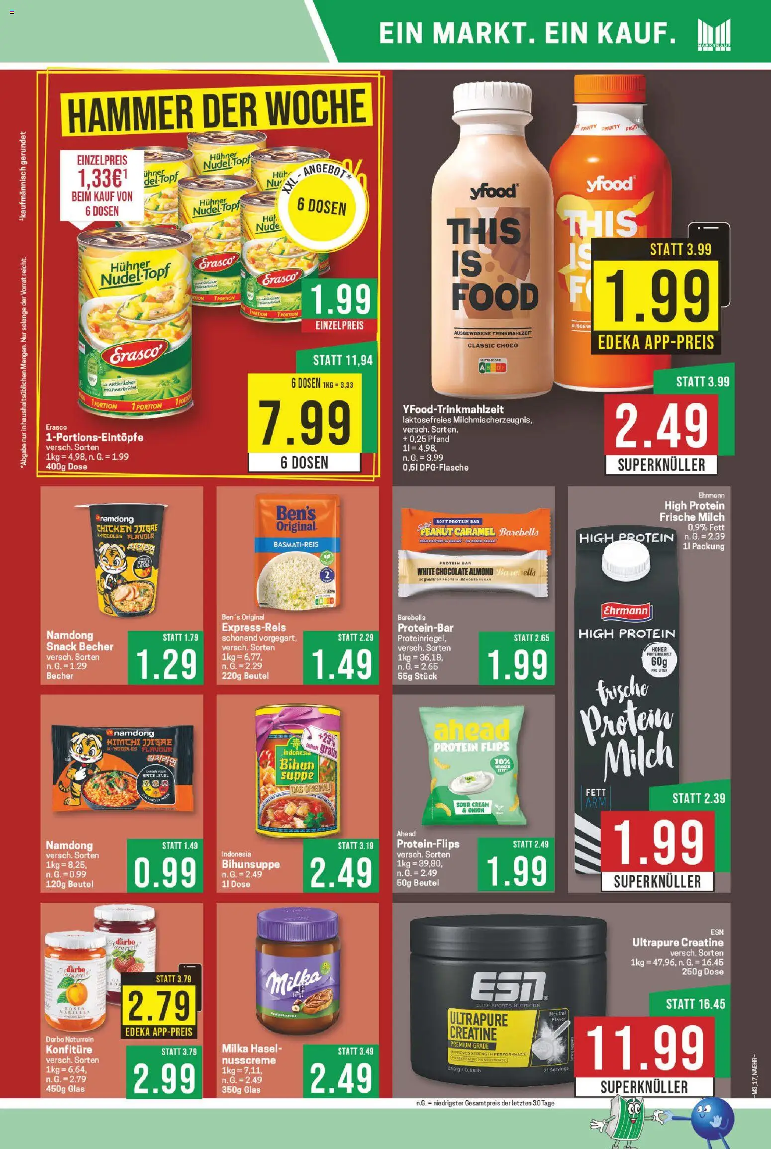 Marktkauf Prospekt 	 – gültig ab 12.01.2026 | Seite: 17 | Produkte: Basmatireis, Milch, YFood, Erasco