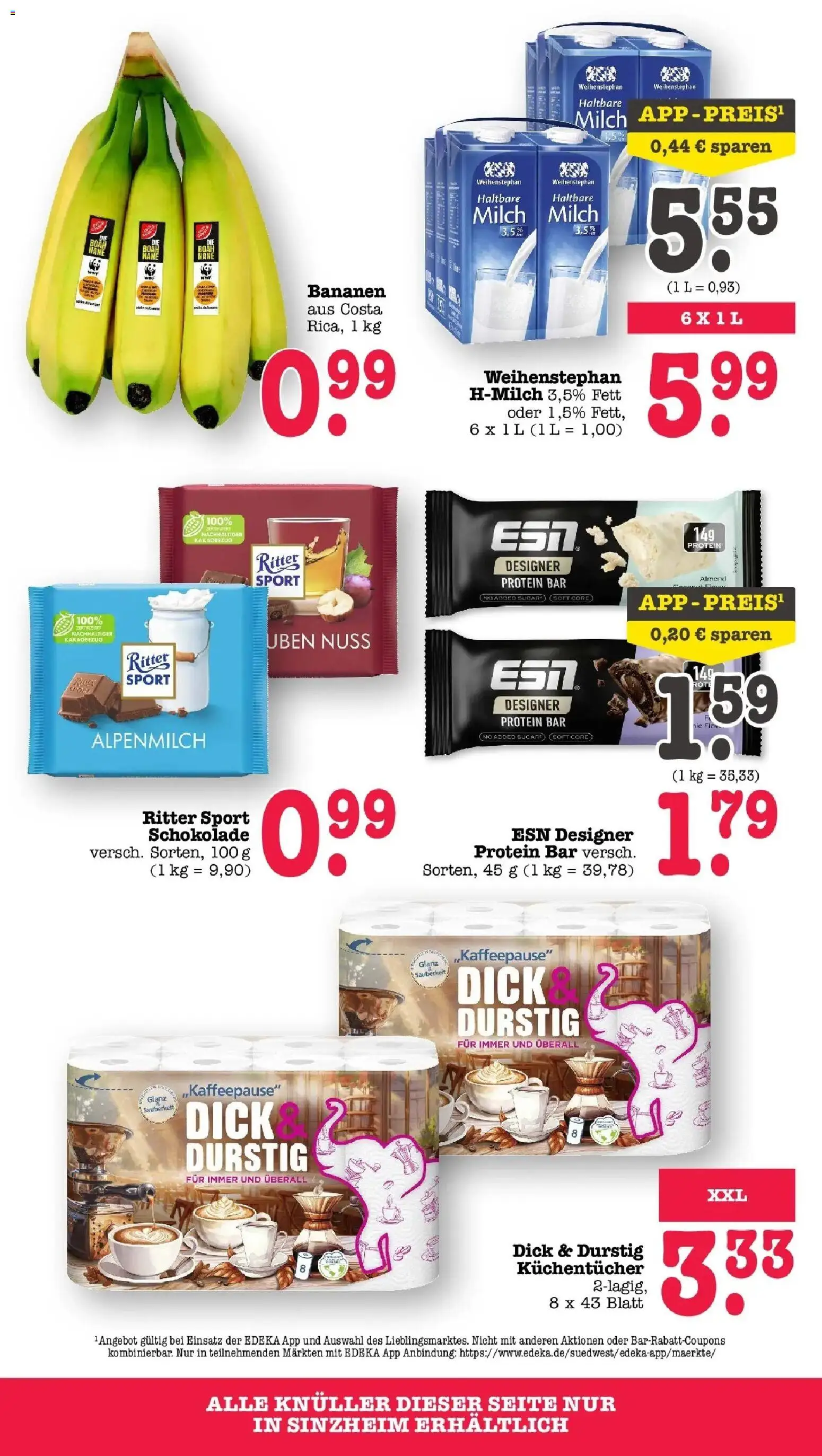 Edeka prospekt Bühlertal	 – gültig ab 05.04.2026 | Seite: 75 | Produkte: Milch, Schokolade, Haltbare milch, Bananen