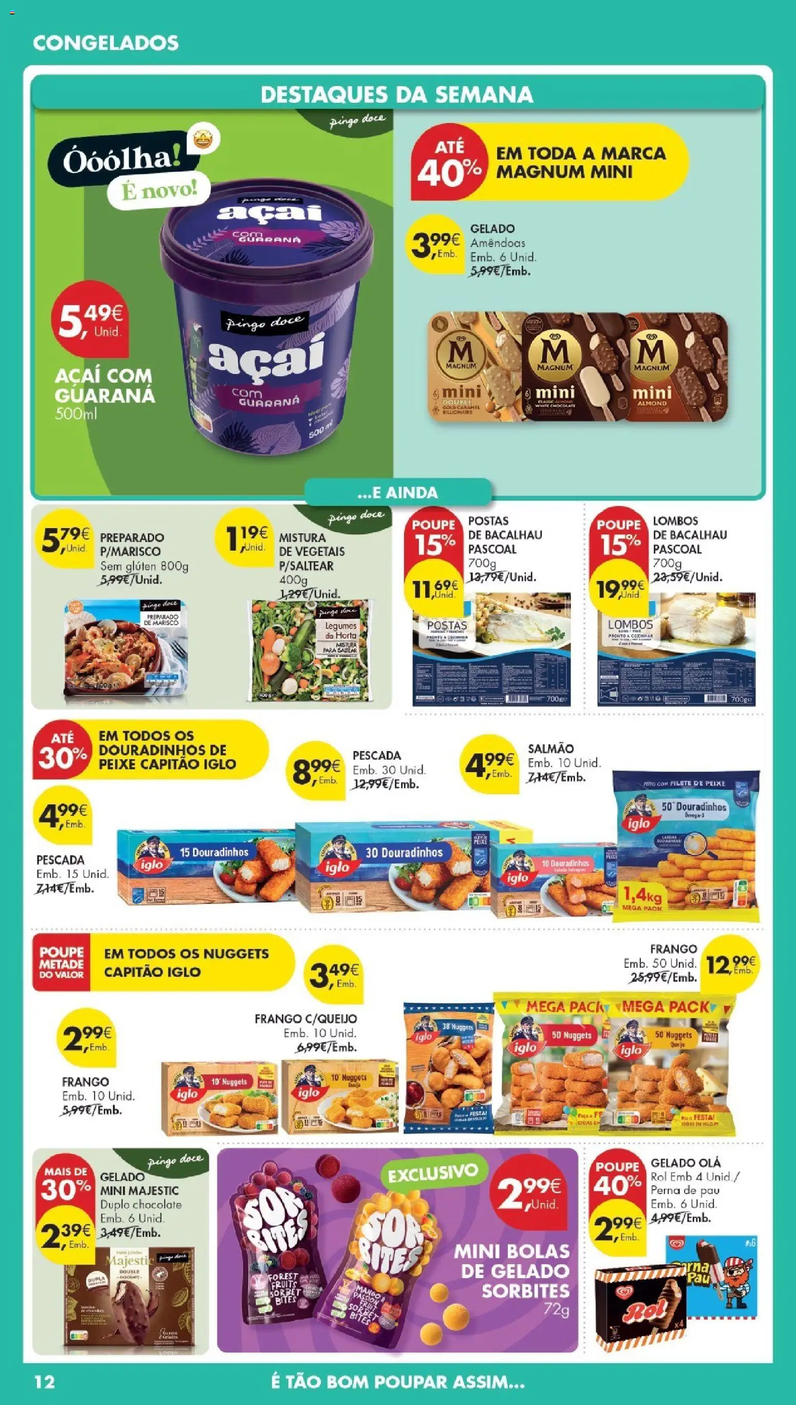 Pingo Doce Poupe Esta Semana Madeira │ válido de 21.04.2026 | Página: 12 | Produtos: Bacalhau, Açai, Capitão iglo, Nuggets