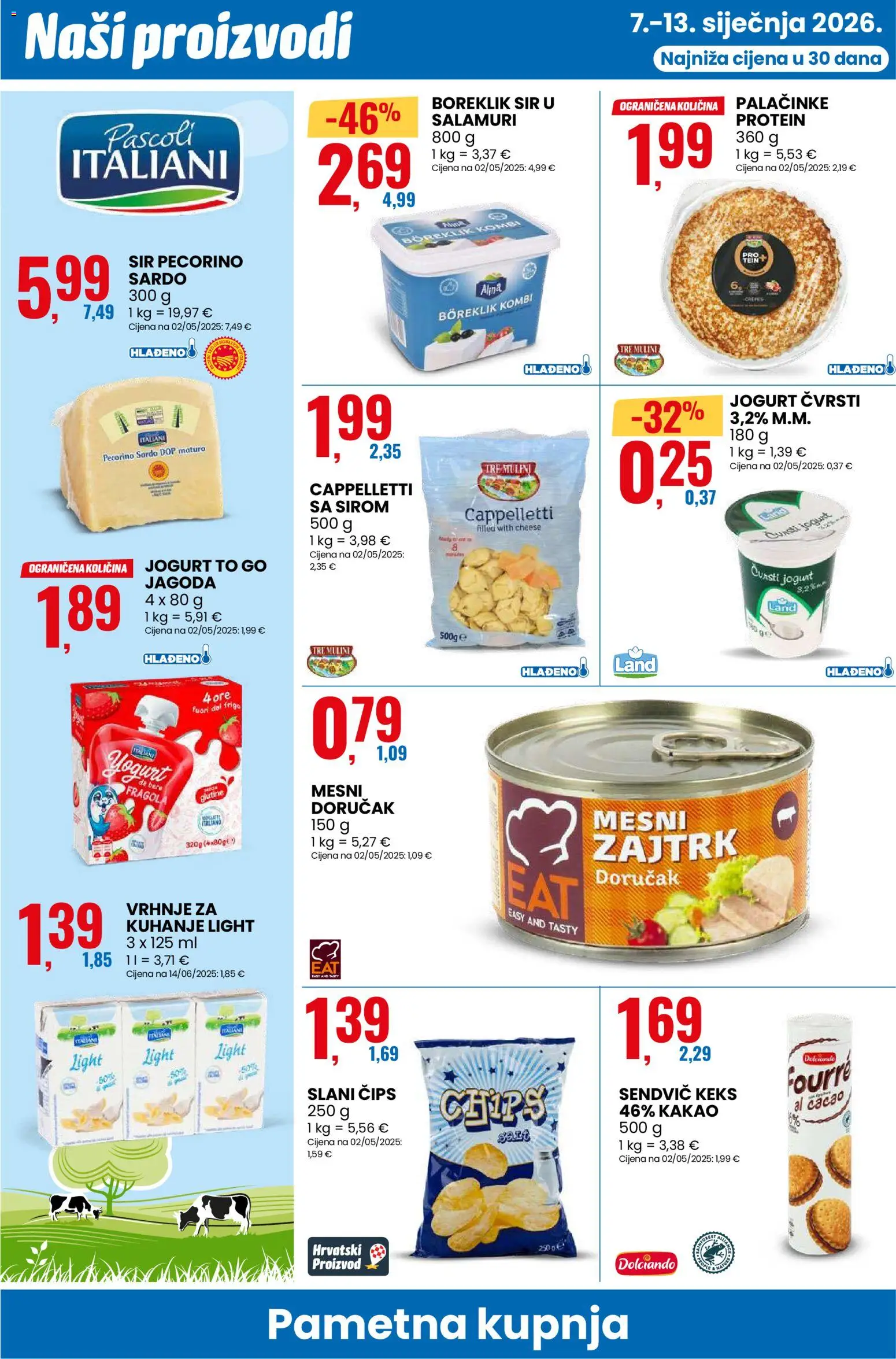 Eurospin katalog | vrijedi od 07.01.2026 | Stranica: 10 | Proizvodi: Vrhnje za kuhanje, Sir, Keks, Kakao