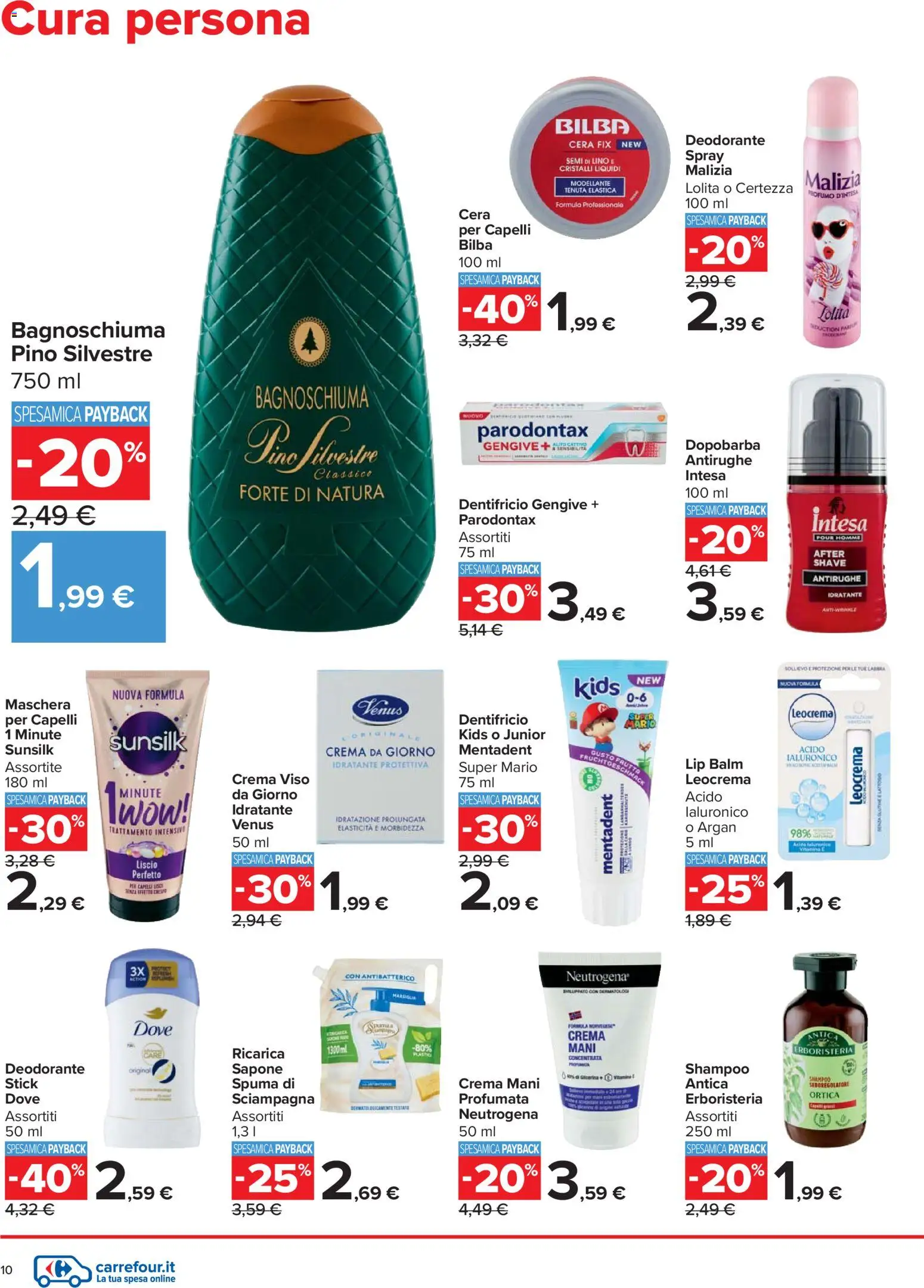 Volantino Carrefour del 30.10.2025 | Pagina: 10 | Prodotti: Sapone, Bagnoschiuma, Deodorante, Dentifricio