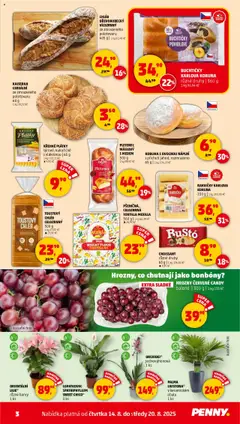 Penny Market leták - Čtvrtečník od 14.08.2025 | Strana: 3 | Produkty: Kaiserka, Bonbóny, Rakvičky, Toustový chléb