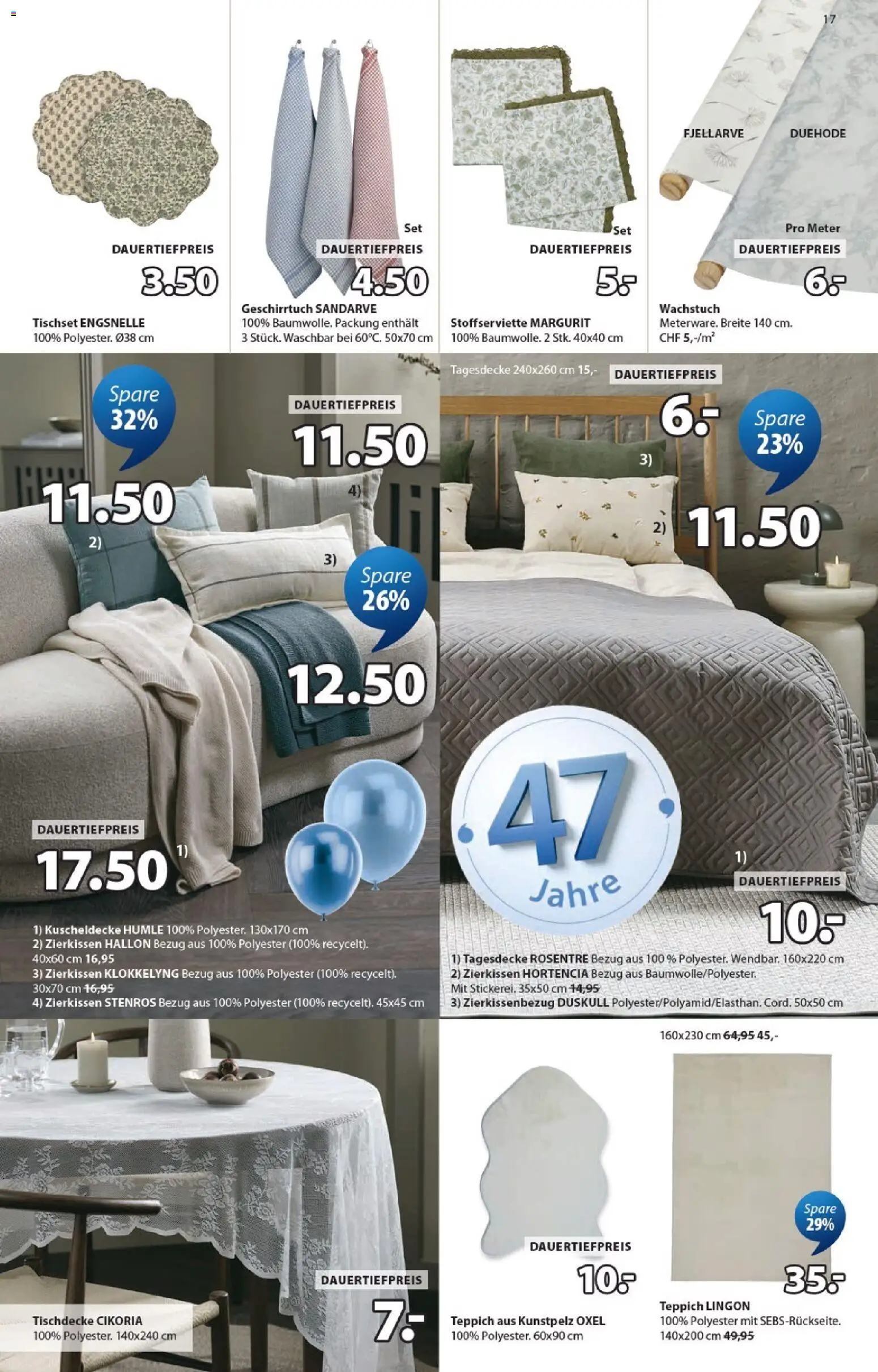 JYSK aktionen – gültig ab 17.03.2026 | Seite: 17 | Produkte: Tagesdecke, Teppich