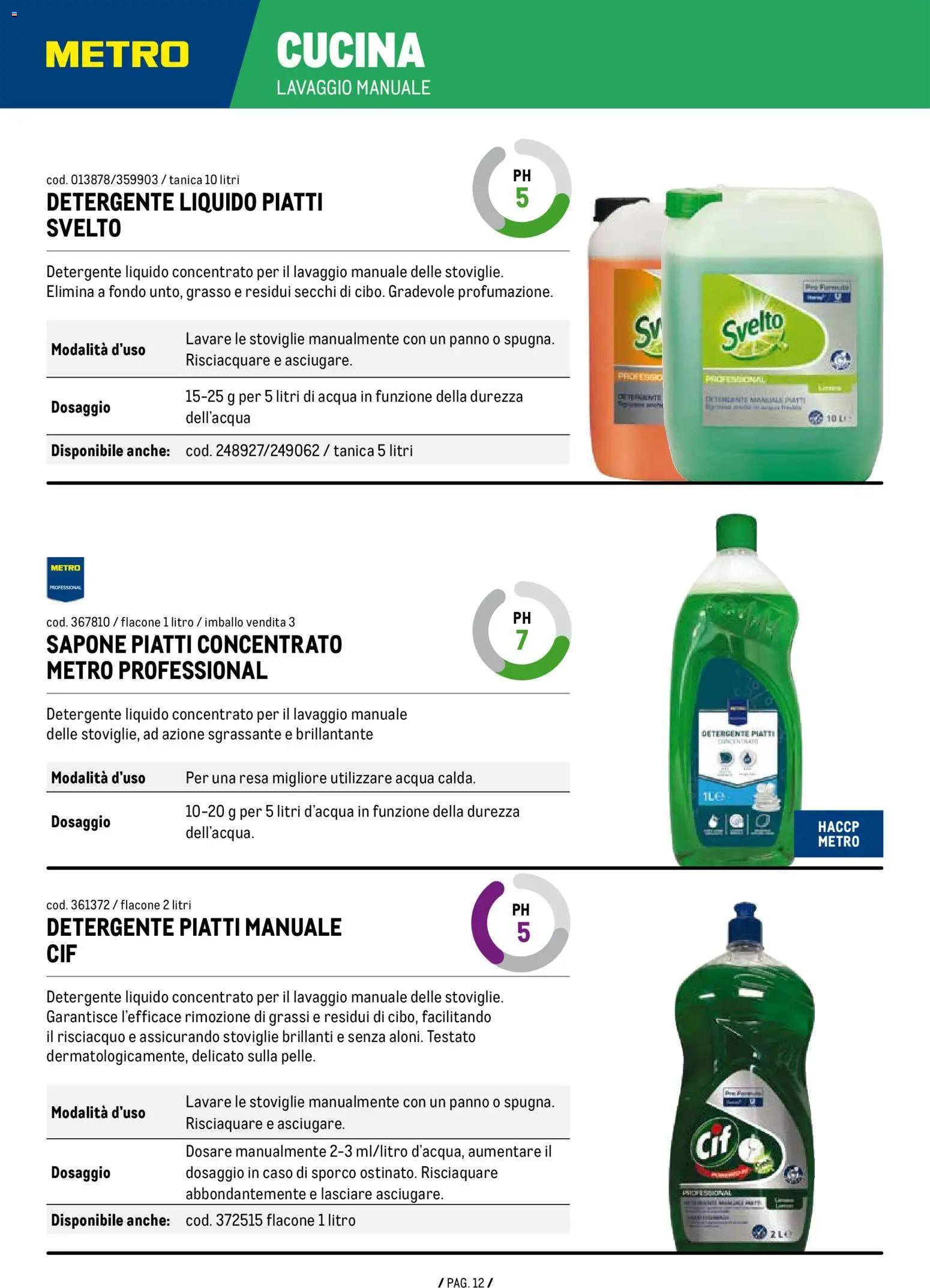 Volantino Metro del 07.01.2026 | Pagina: 12 | Prodotti: Sapone, Detergente, Acqua, Tanica