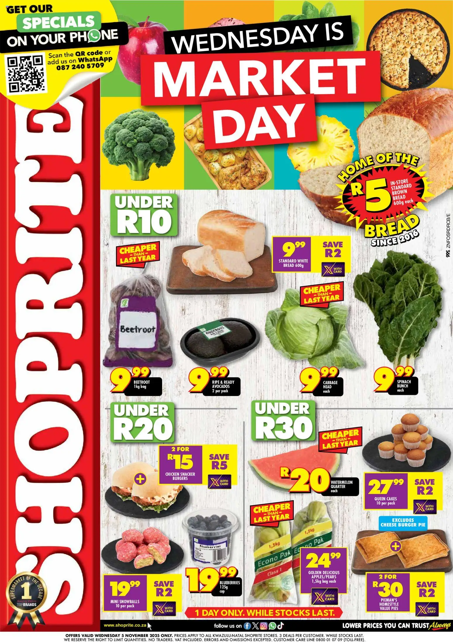 New Shoprite catalogue – valid from 04.11.2025 | Page: 1 | Products: Blueberries, Phone, Bag, Chicken