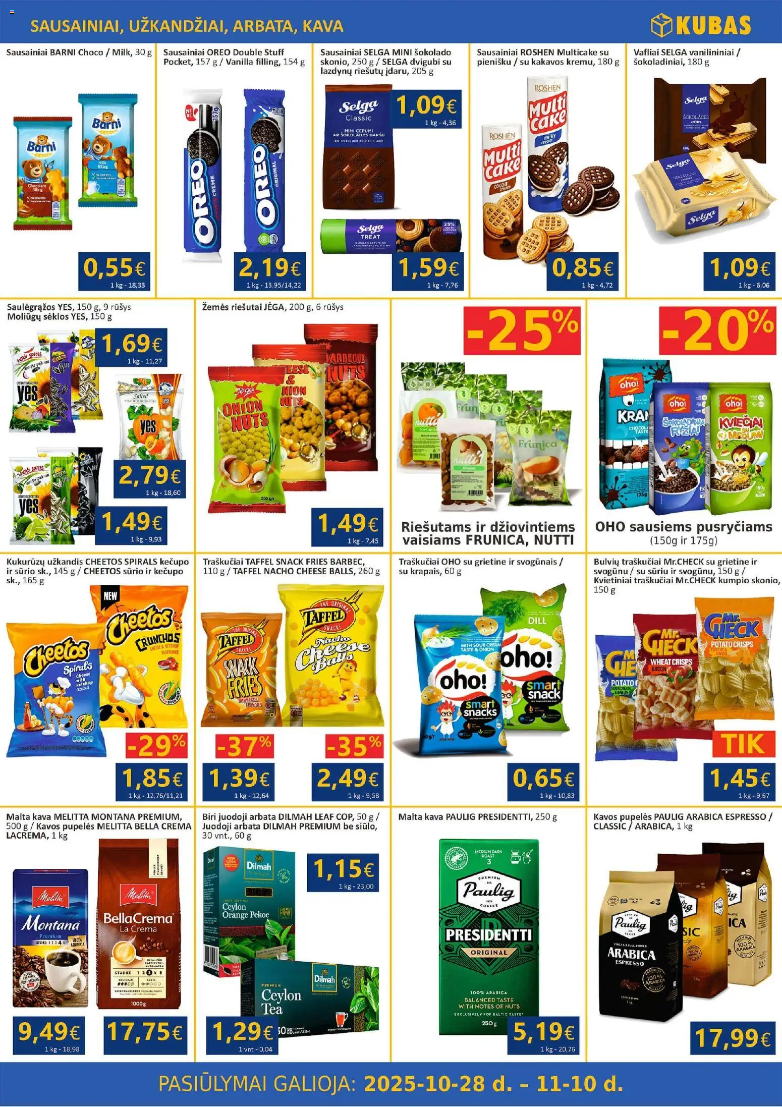 Kubas akcijos nuo 28.10.2025 | Puslapis: 6 | Prekių: Pupelės, Kavos pupelės, Vafliai, Saulėgrąžos