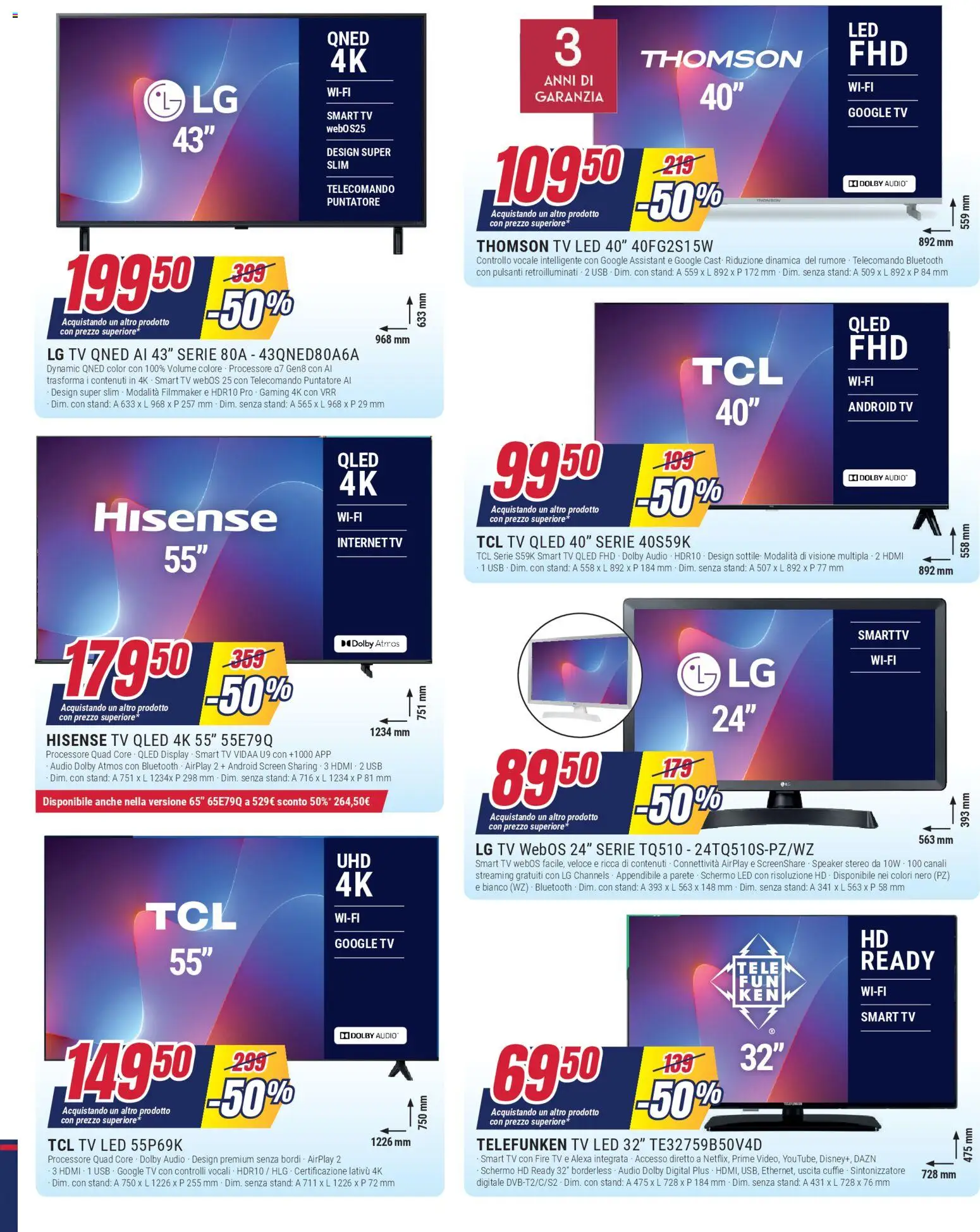 Volantino Trony del 19.02.2026 | Pagina: 9 | Prodotti: Schermo, Telecomando, Audio, USB