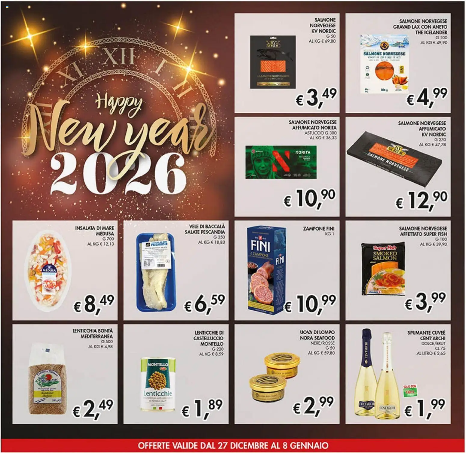 Volantino Coal del 27.12.2025 | Pagina: 12 | Prodotti: Salmone, Insalata, Lenticchie, Astuccio