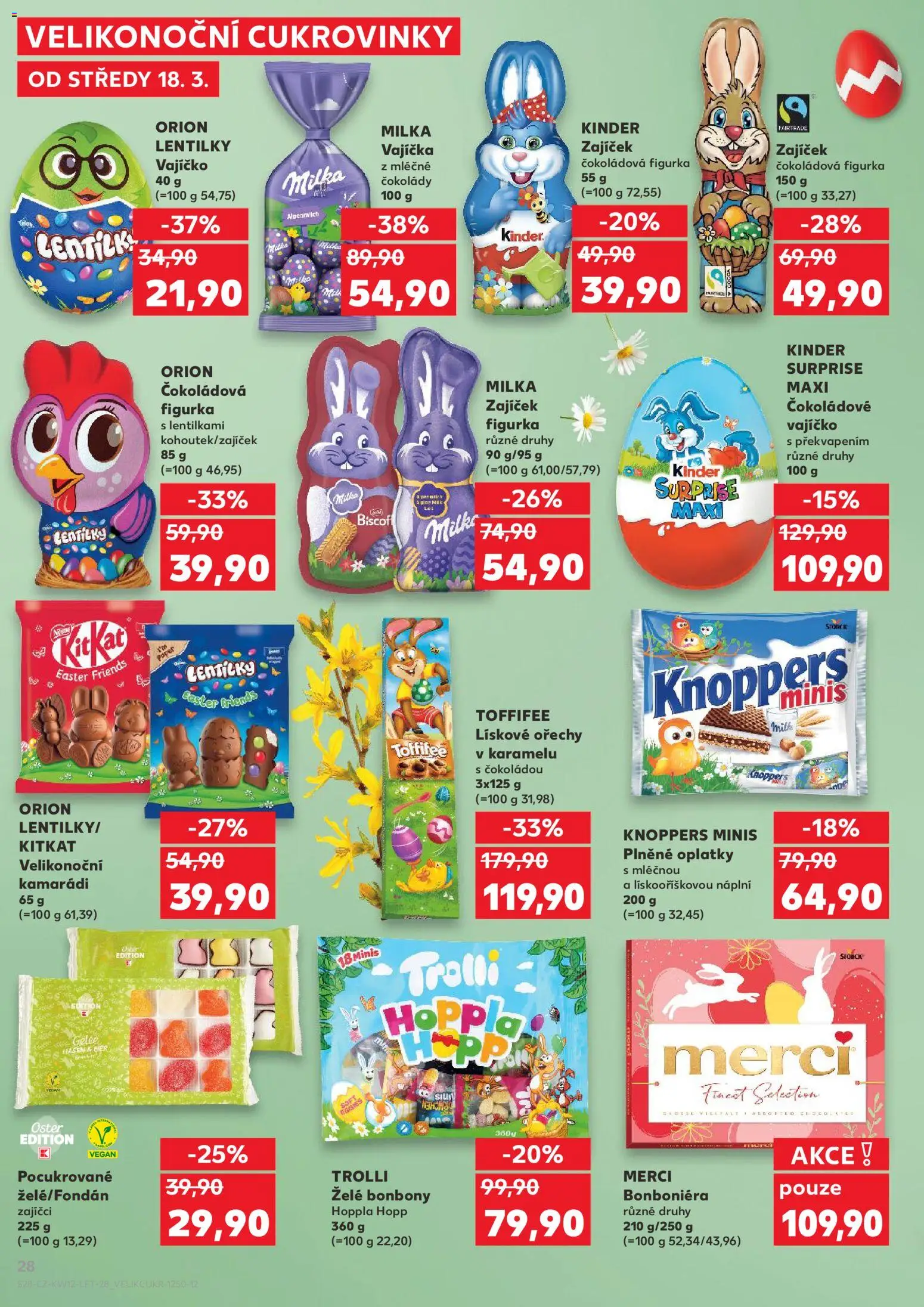 Kaufland leták - Plzeň Bory od 18.03.2026 | Strana: 28 | Produkty: Vegan, Milka, Finest, Kinder