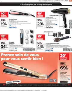 Carrefour - Prévisualisation de Carrefour catalogue Passez l'automne connecté à vos envies ! valide à partir de 28.10.2025 | Page: 15 | Produits: Rasoir, Tondeuse, Lisseur, Brosse