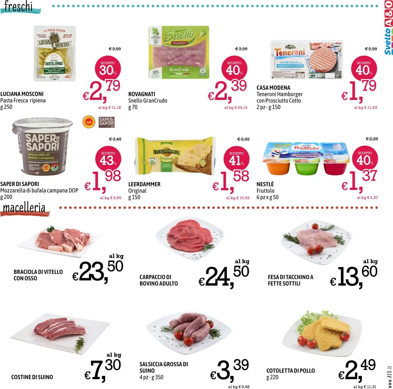 Volantino A&O del 09.04.2026 | Pagina: 3 | Prodotti: Pollo, Tacchino, Mozzarella, Ricotta