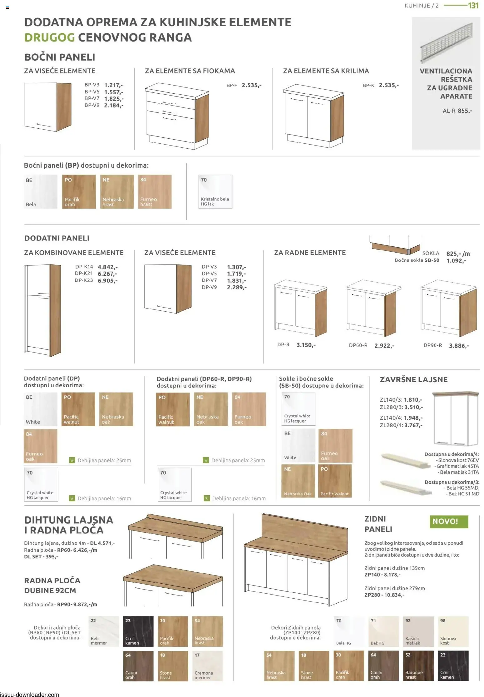 Jela katalog - važi od 09.02.2026 | Strana: 131 | Proizvode: Rešetka, Radna ploča, Orah