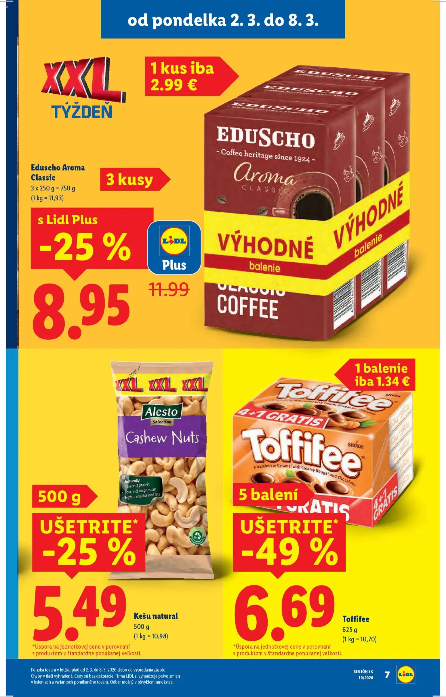 Nové Lidl akcie – leták je platný od 02.03.2026 | Strana: 7 | Produkty: Protein, Toffifee